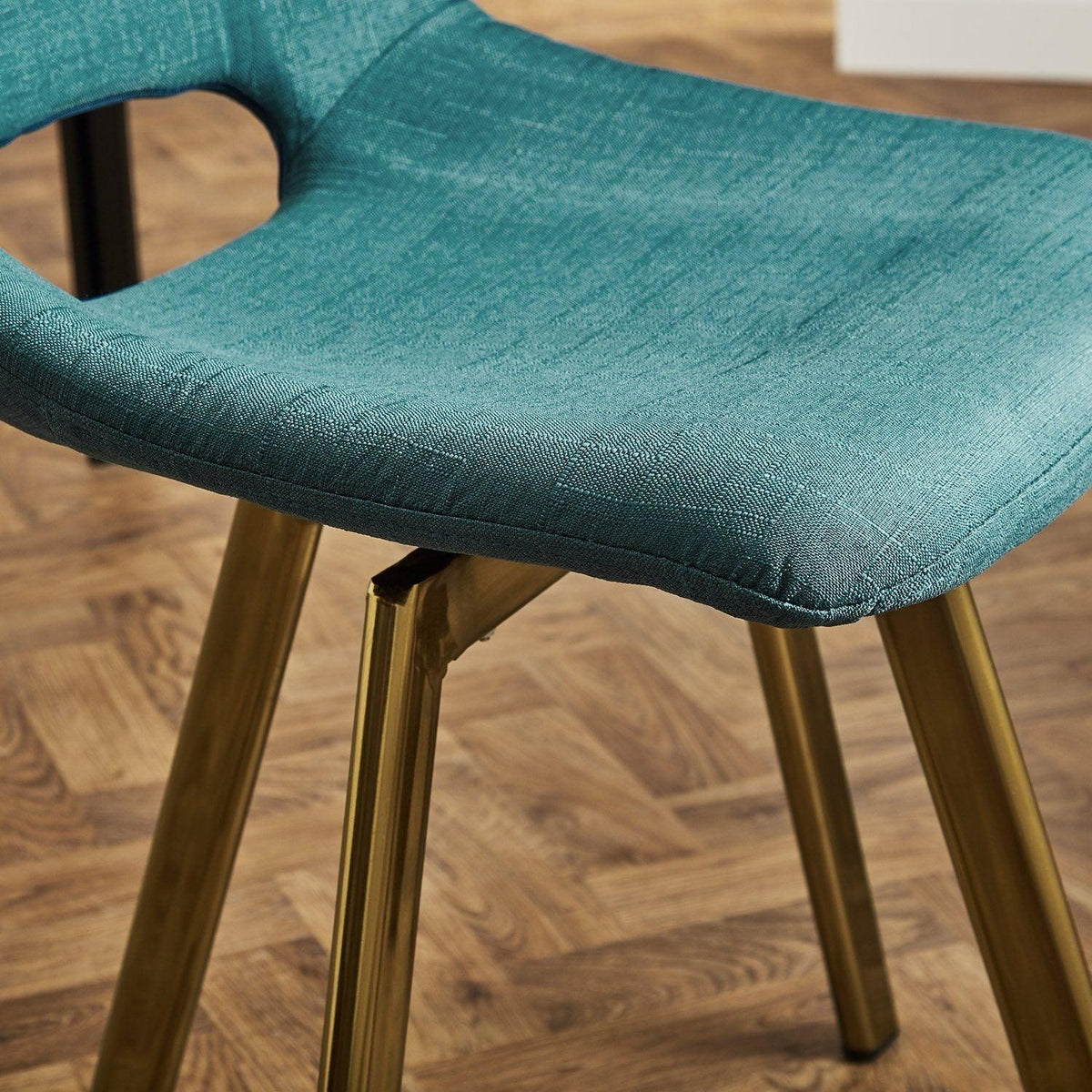 Margot dining chairs x2 - teal and brass- Laura James
