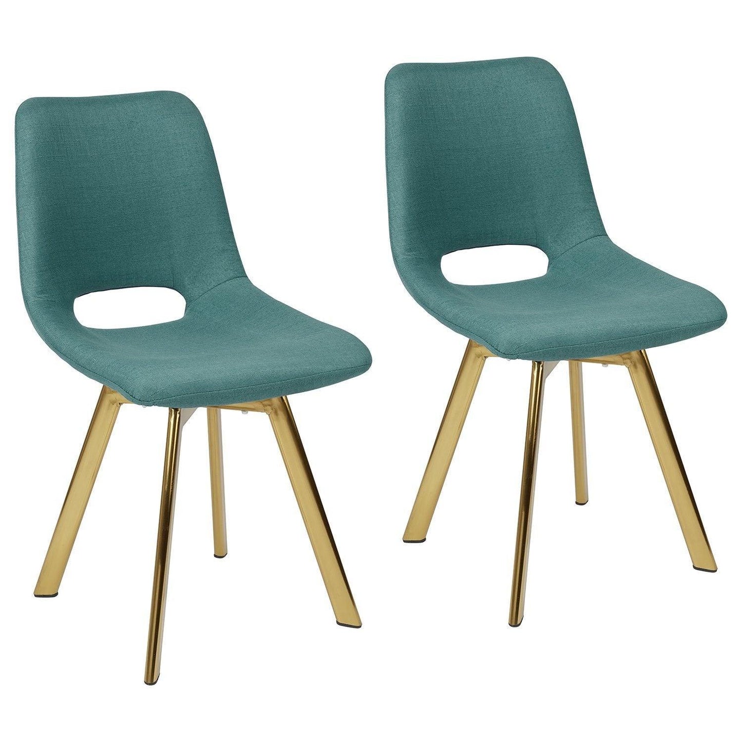 Margot dining chairs x2 - teal and brass- Laura James