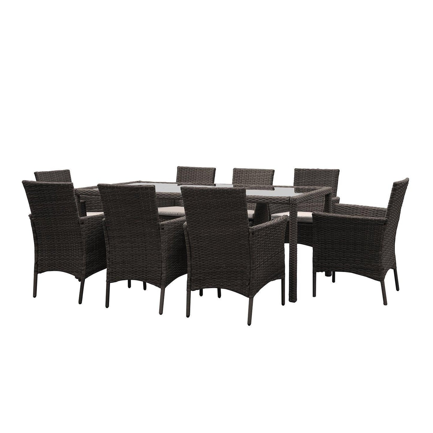 Marston Brown 8 Seater Garden Table and Chair Set - Laura James