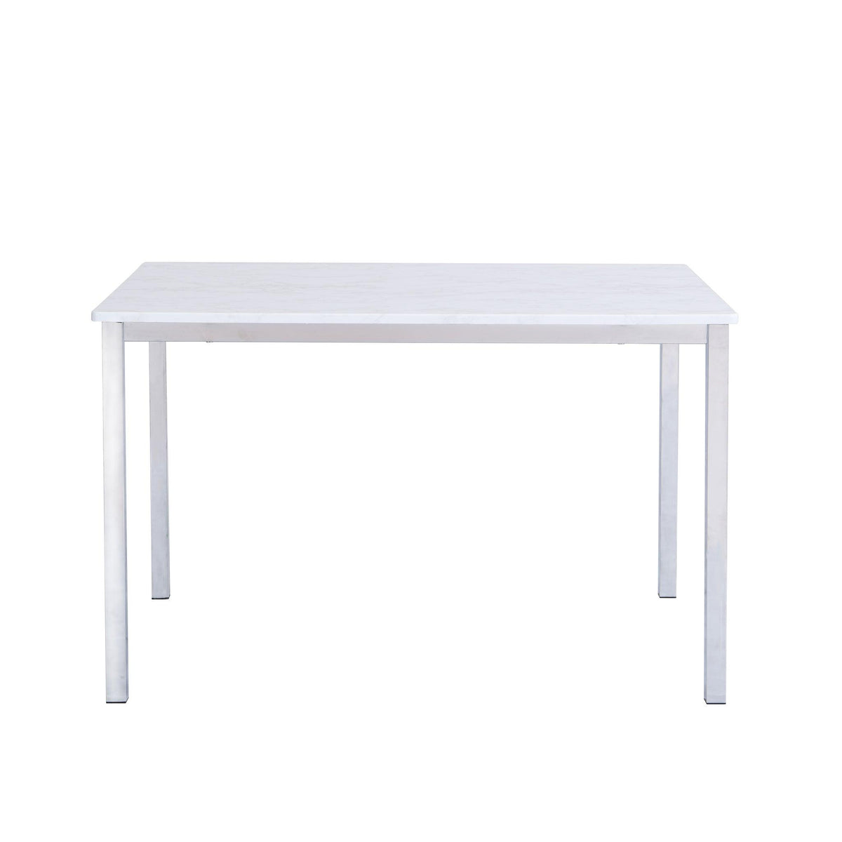 Milo dining table - 6 seater - marble effect and chrome - Laura James