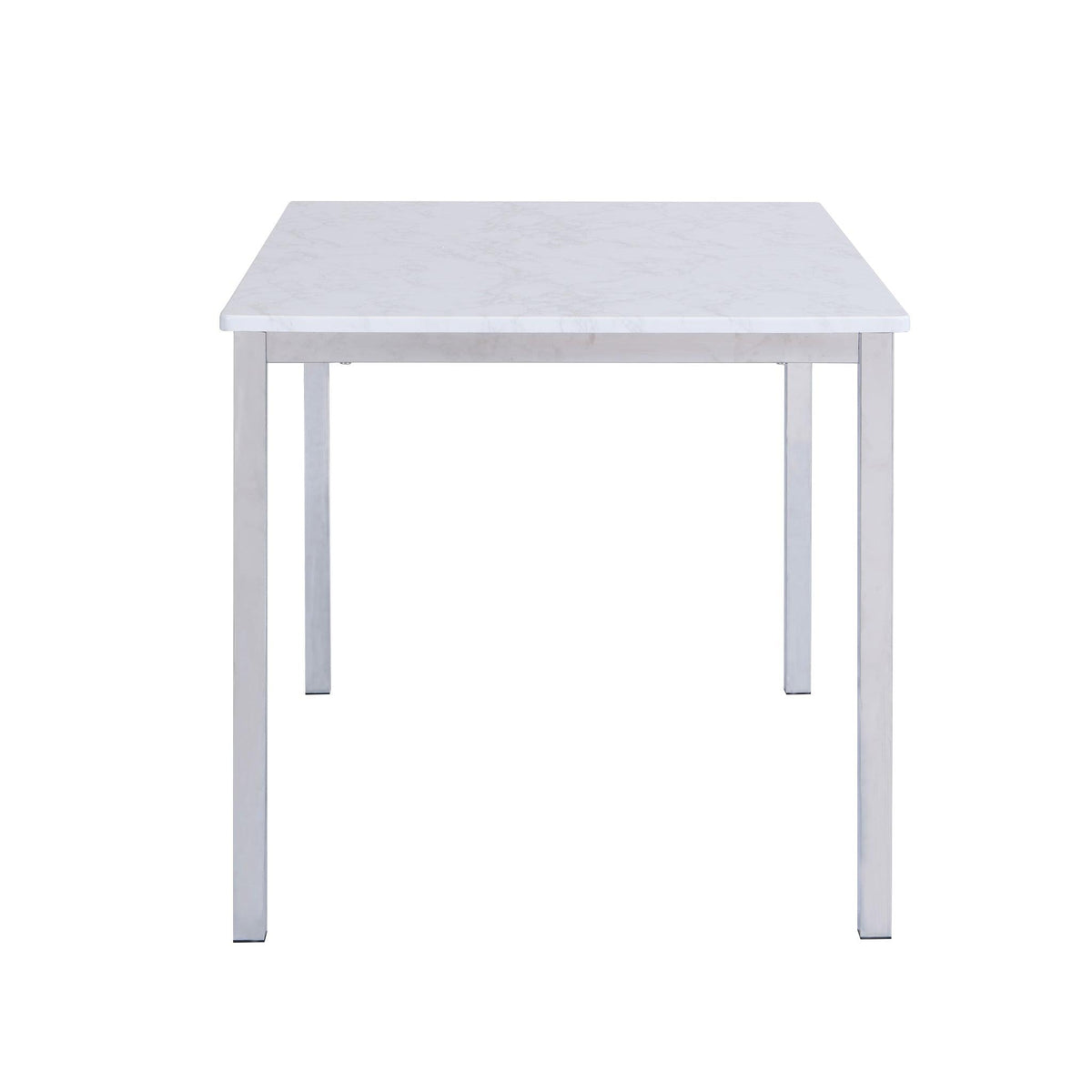 Milo Marble Dining Table with White metal legs