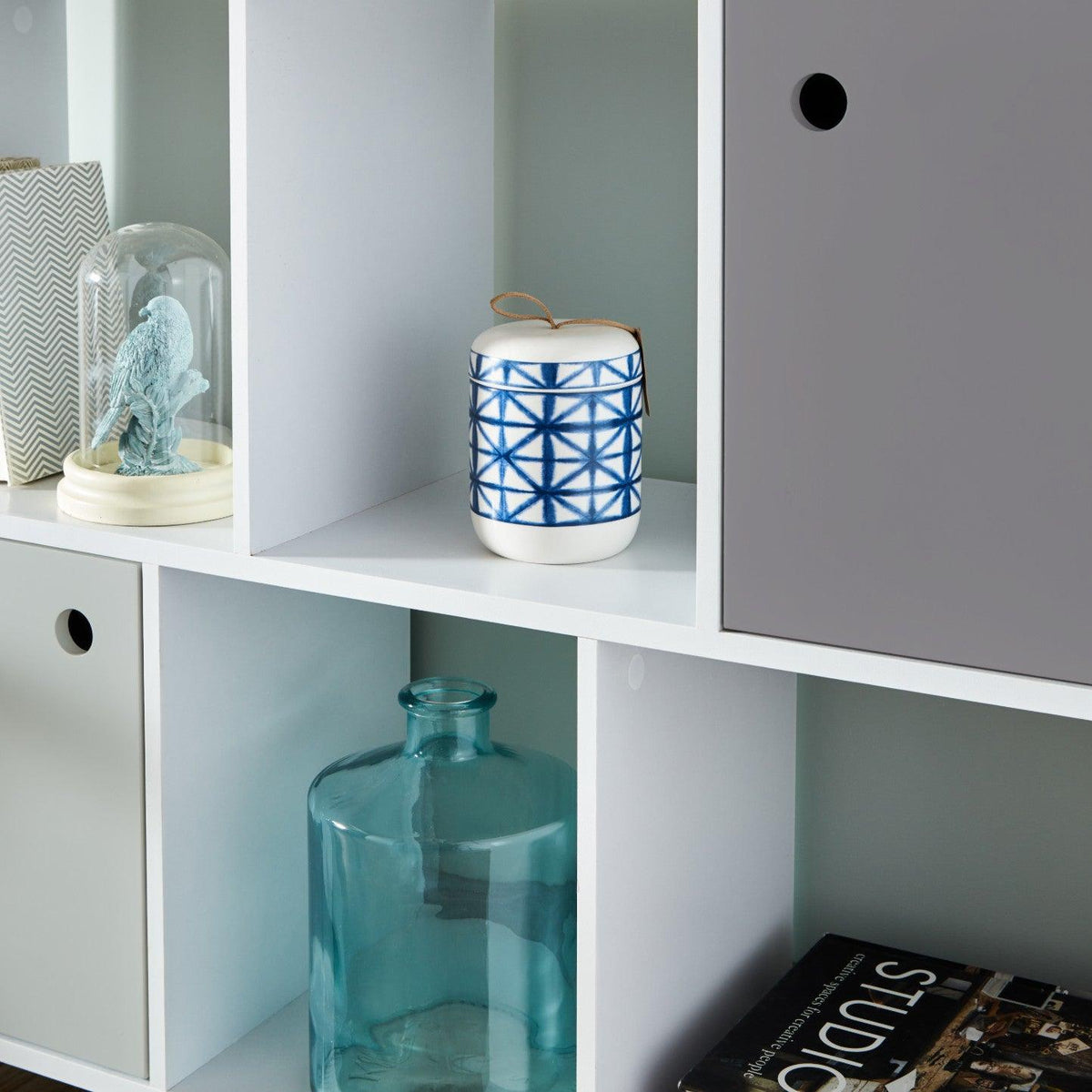 OUTLET-Anderson Bookcase - White & Grey - Laura James