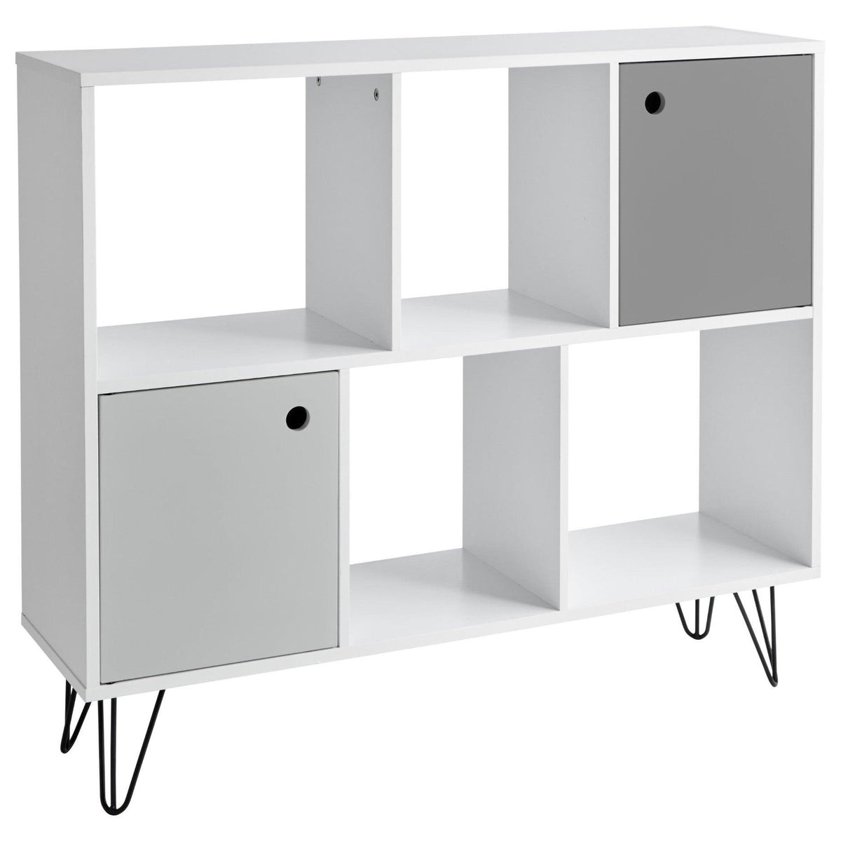 OUTLET-Anderson Bookcase - White & Grey - Laura James