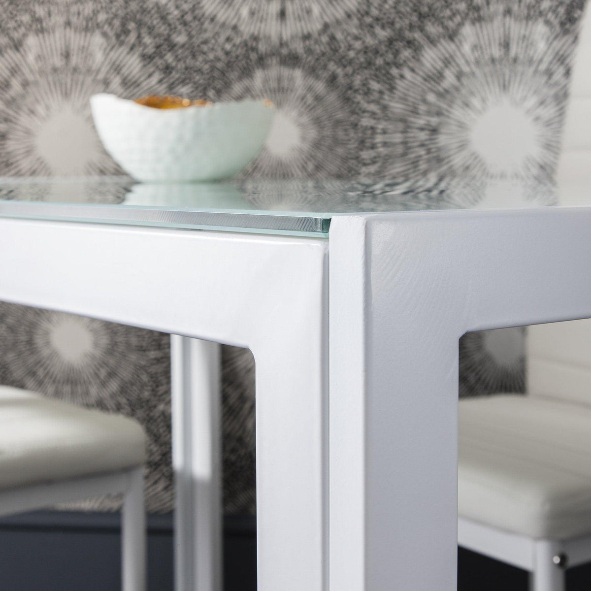 White Dining Table and Chairs - 4 Seater Set - Laura James