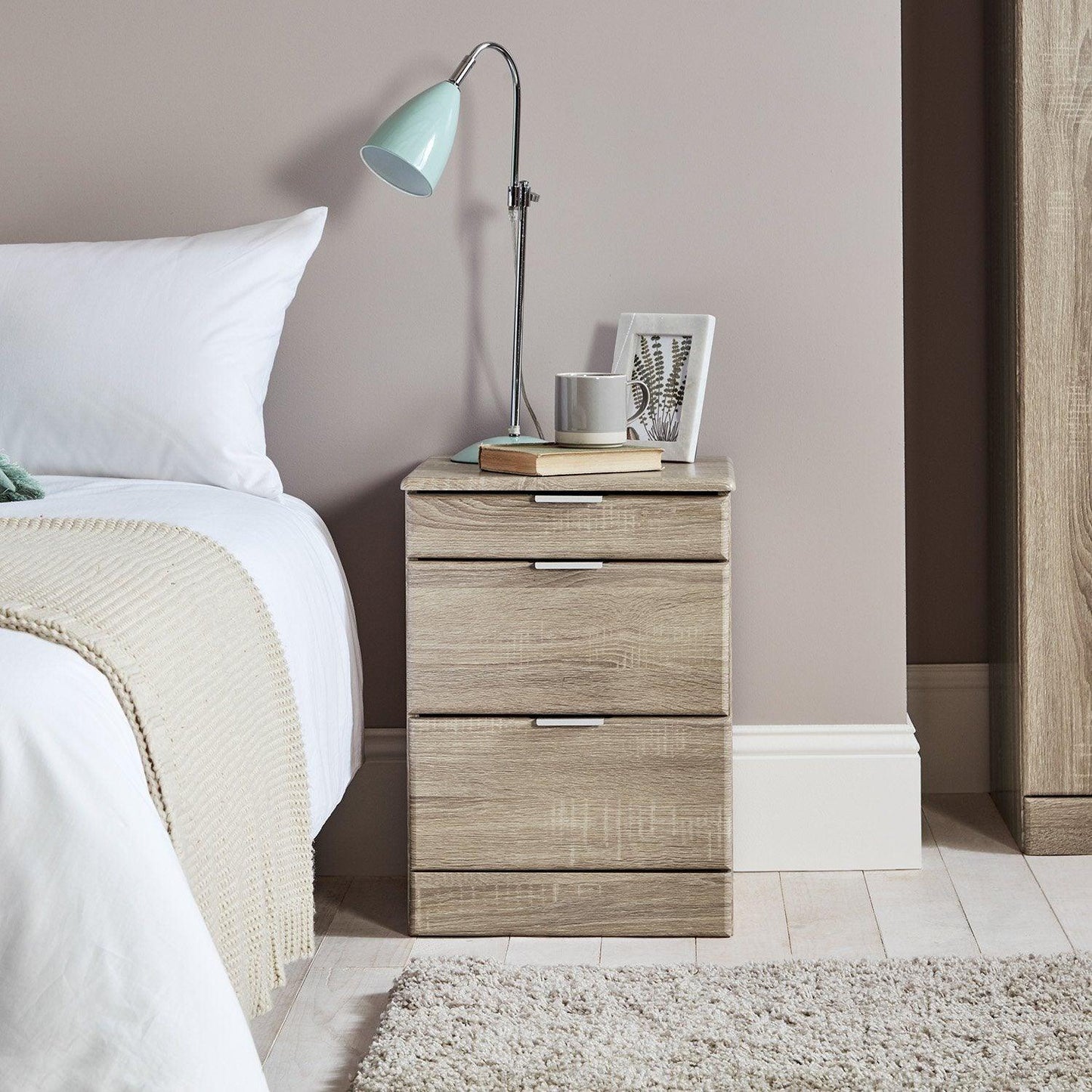 Ayla bedside table - light oak - Laura James
