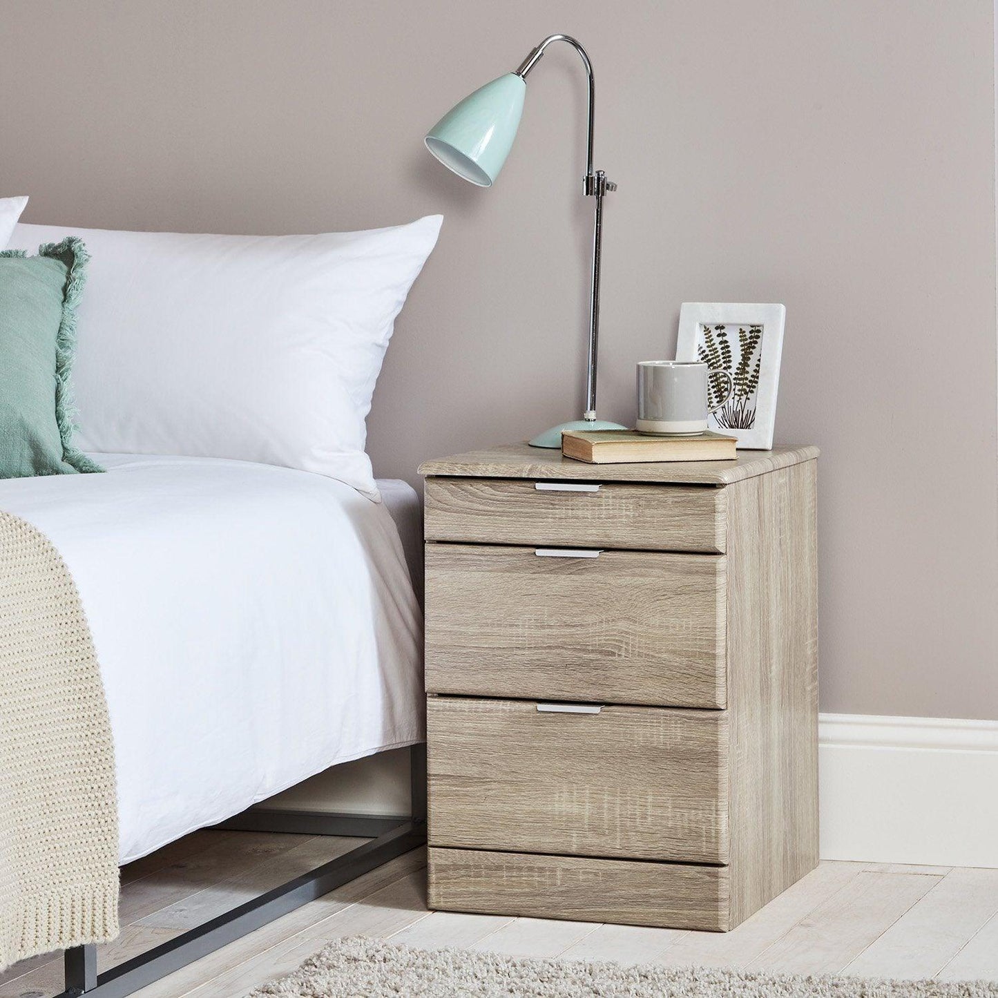 Ayla bedside table - light oak - Laura James