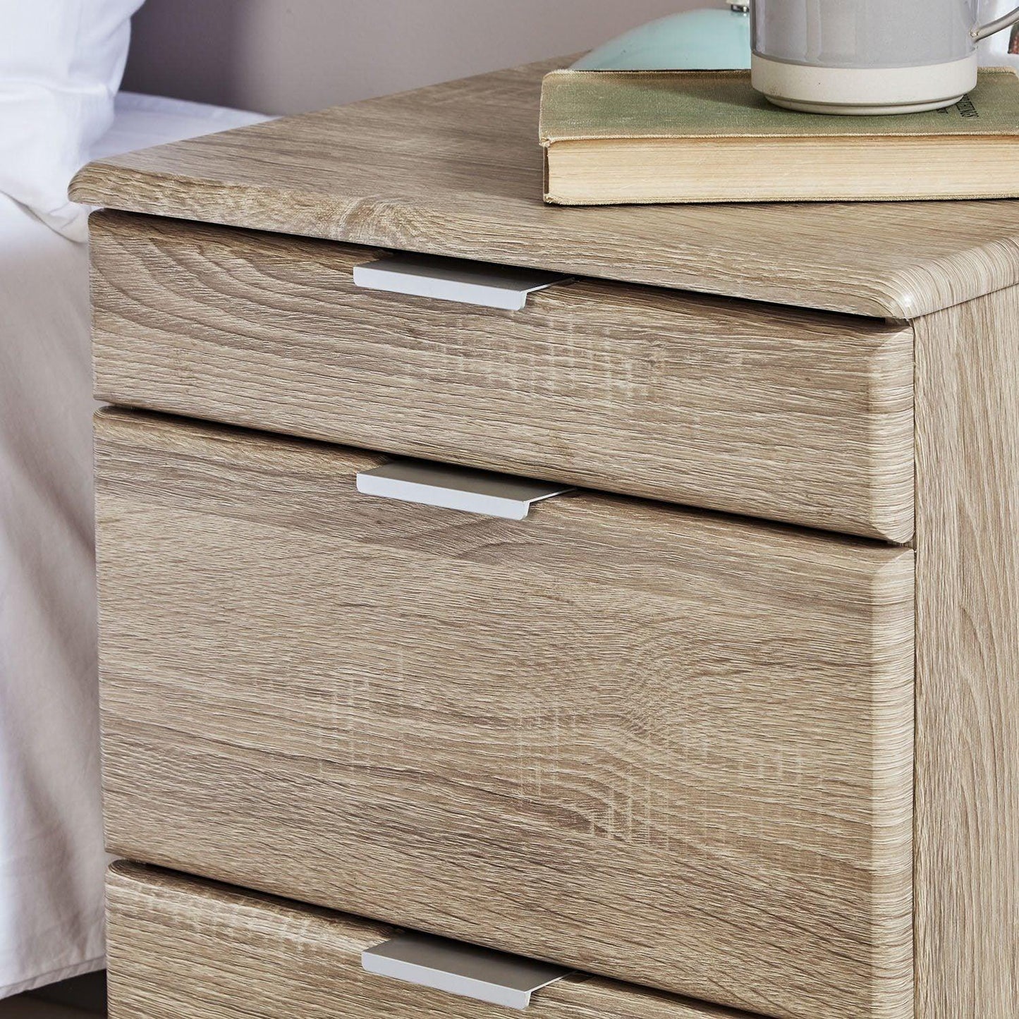Ayla bedside table - light oak - Laura James