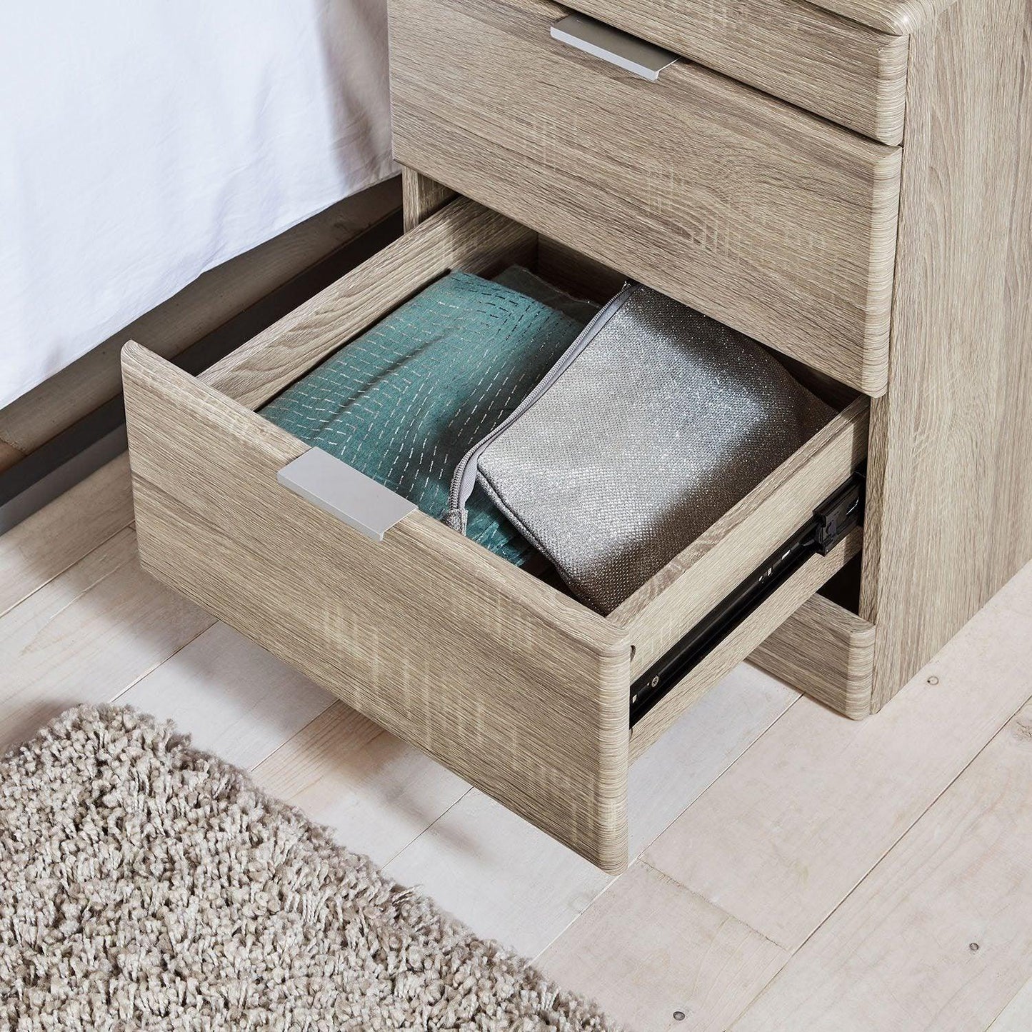 Ayla bedside table - light oak - Laura James