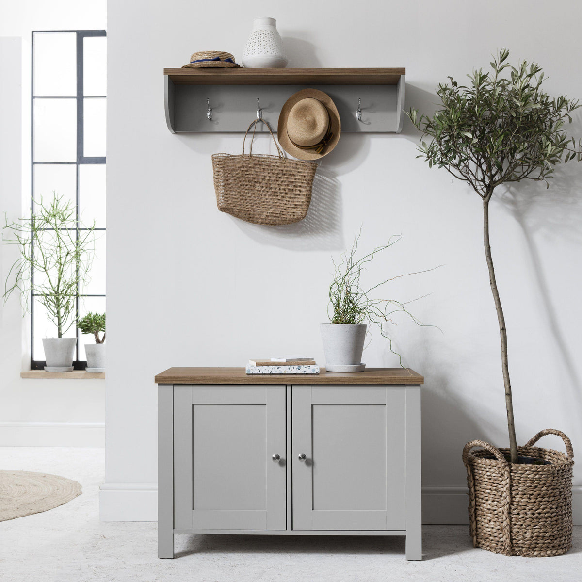OUTLET-Bampton Hallway Cupboard - Grey - Laura James