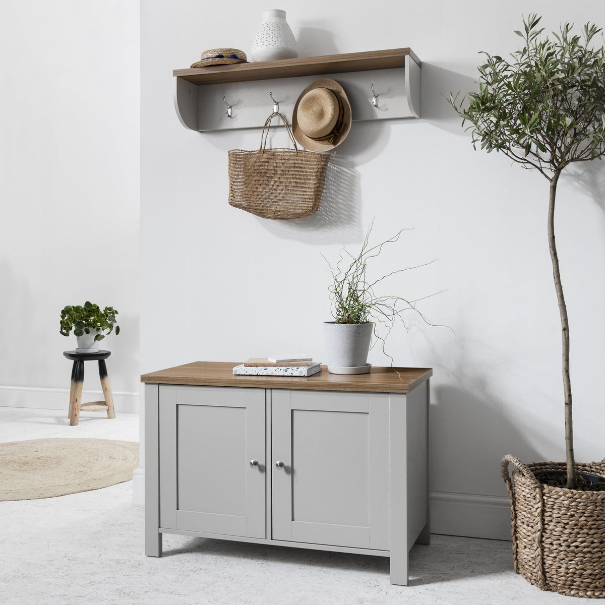 OUTLET-Bampton Hallway Cupboard - Grey - Laura James
