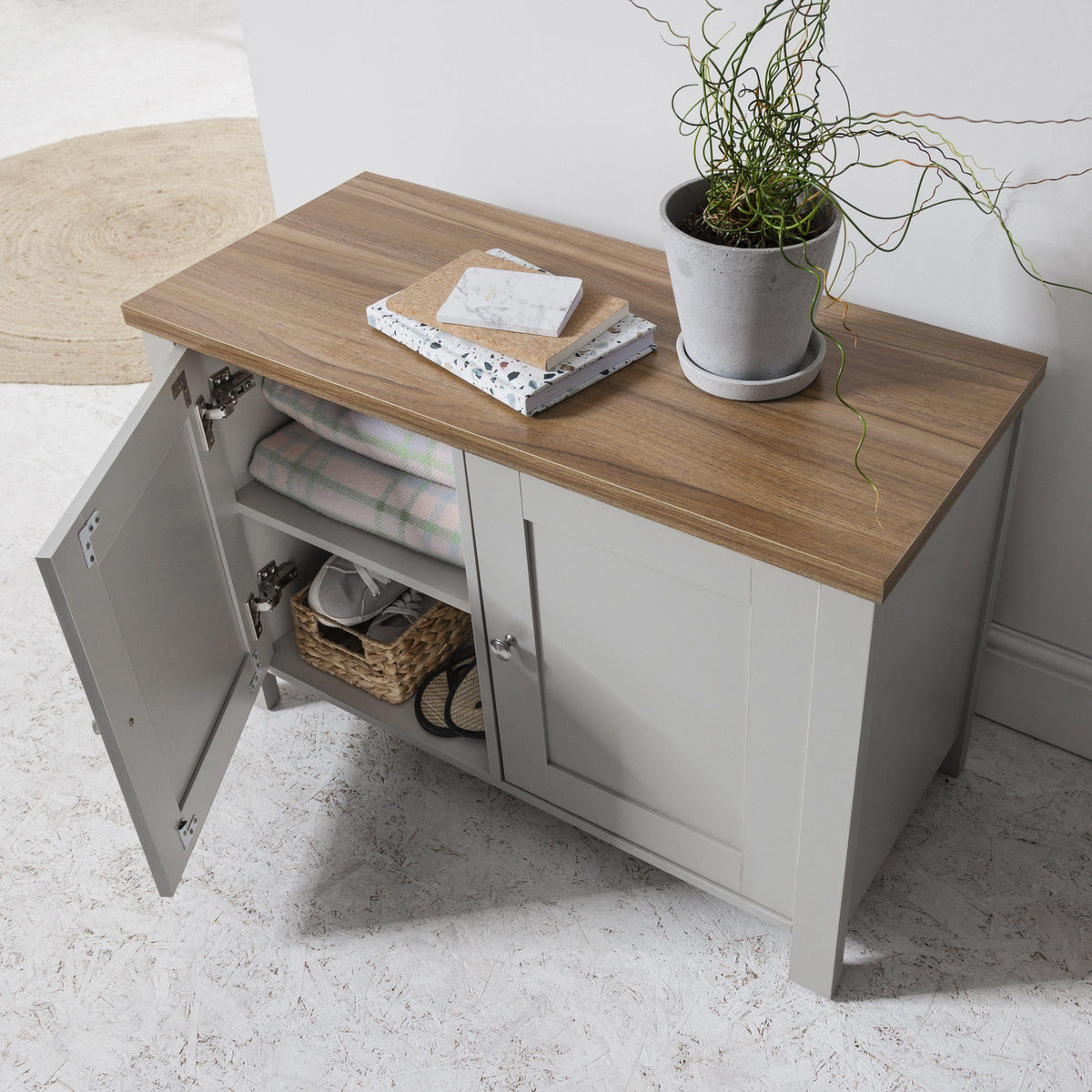 OUTLET-Bampton Hallway Cupboard - Grey - Laura James