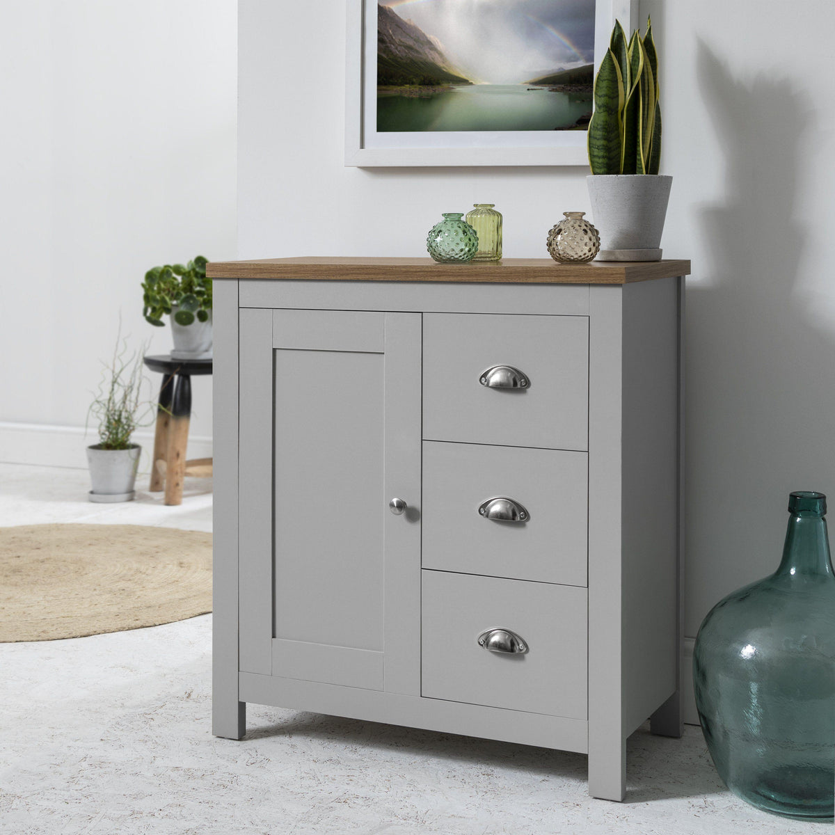 OUTLET - Bampton Sideboard 1 Door Grey - Laura James