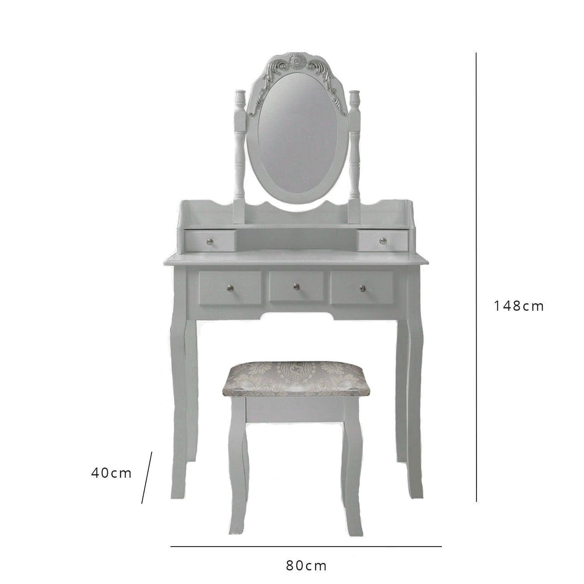 OUTLET-Capri Dressing Table Grey - Laura James
