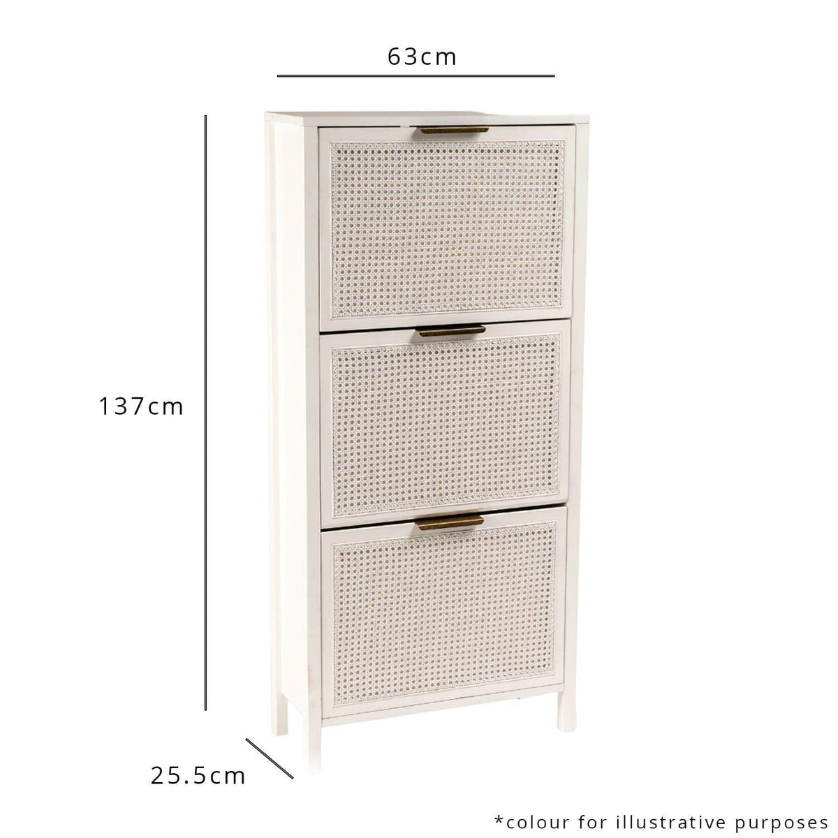 Outlet - Charlie shoe cabinet - 3 door - black - Laura James