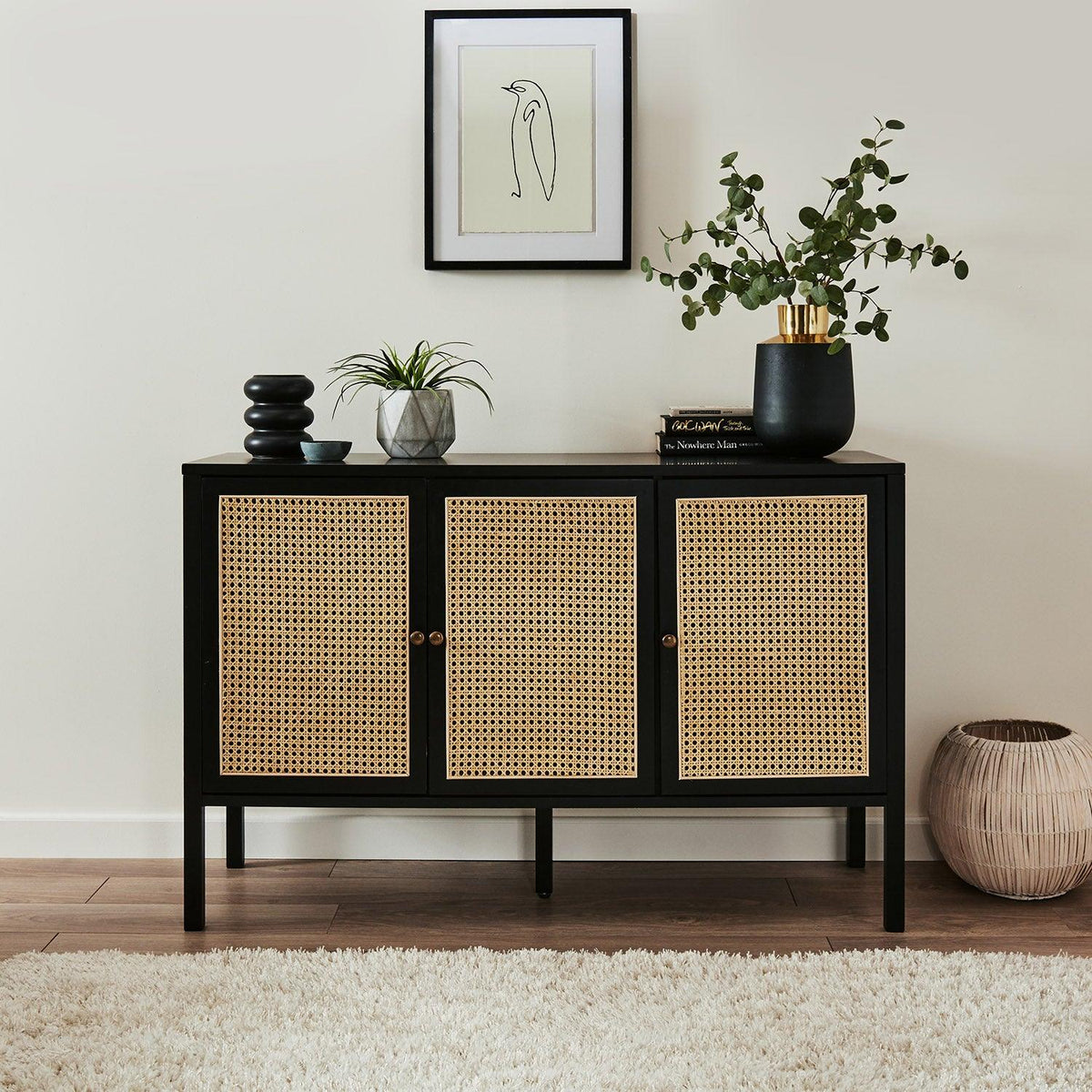 OUTLET - Charlie 3 Door Sideboard - Black