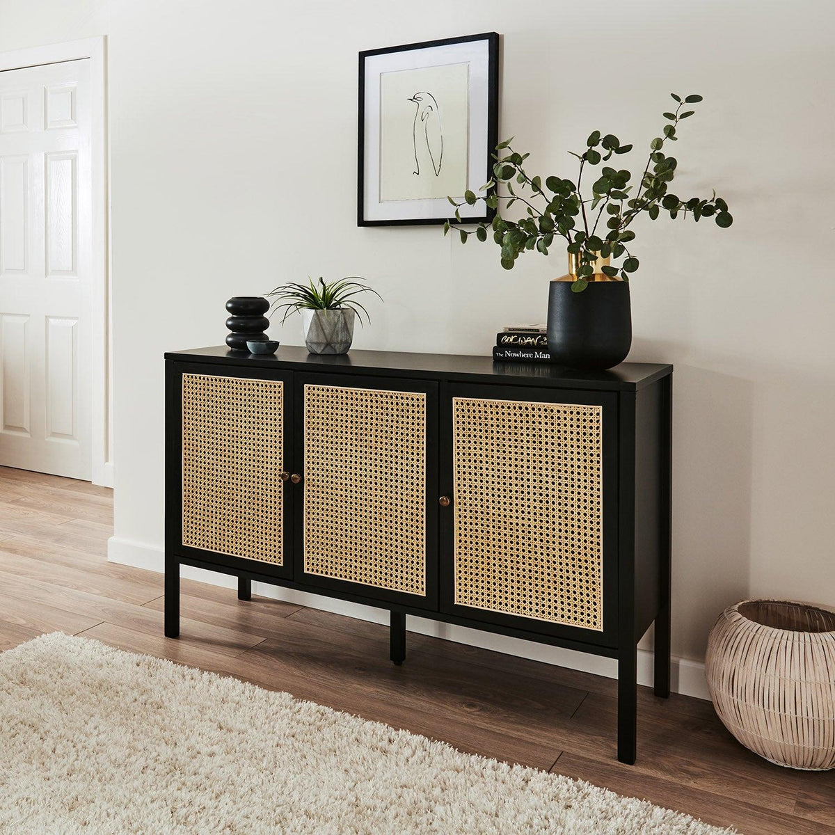 OUTLET - Charlie 3 Door Sideboard - Black