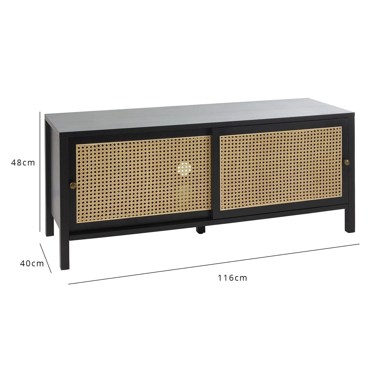 Charlie TV unit - cane front - black - Laura James