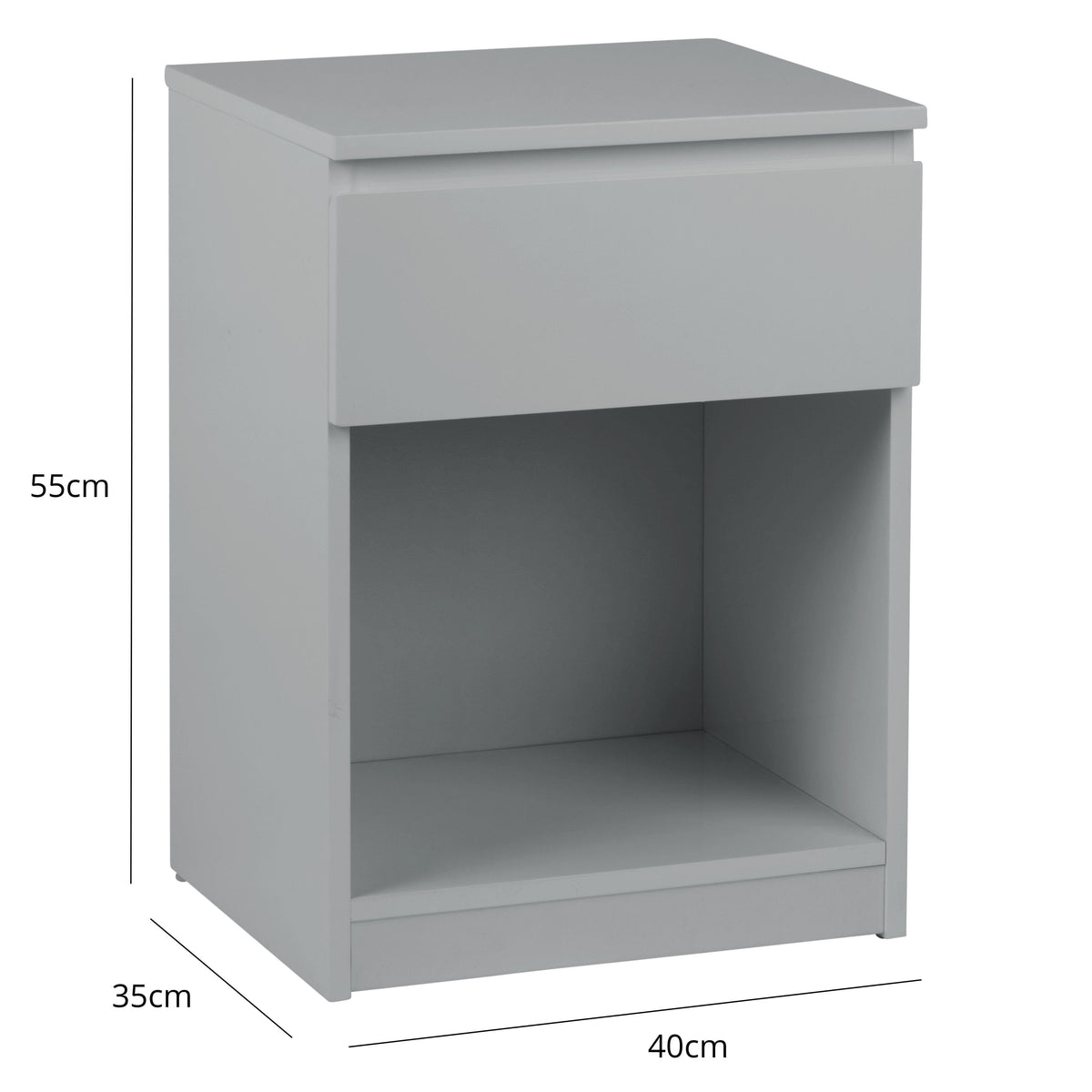 Outlet – Clemmie bedside table - high gloss - grey - Laura James