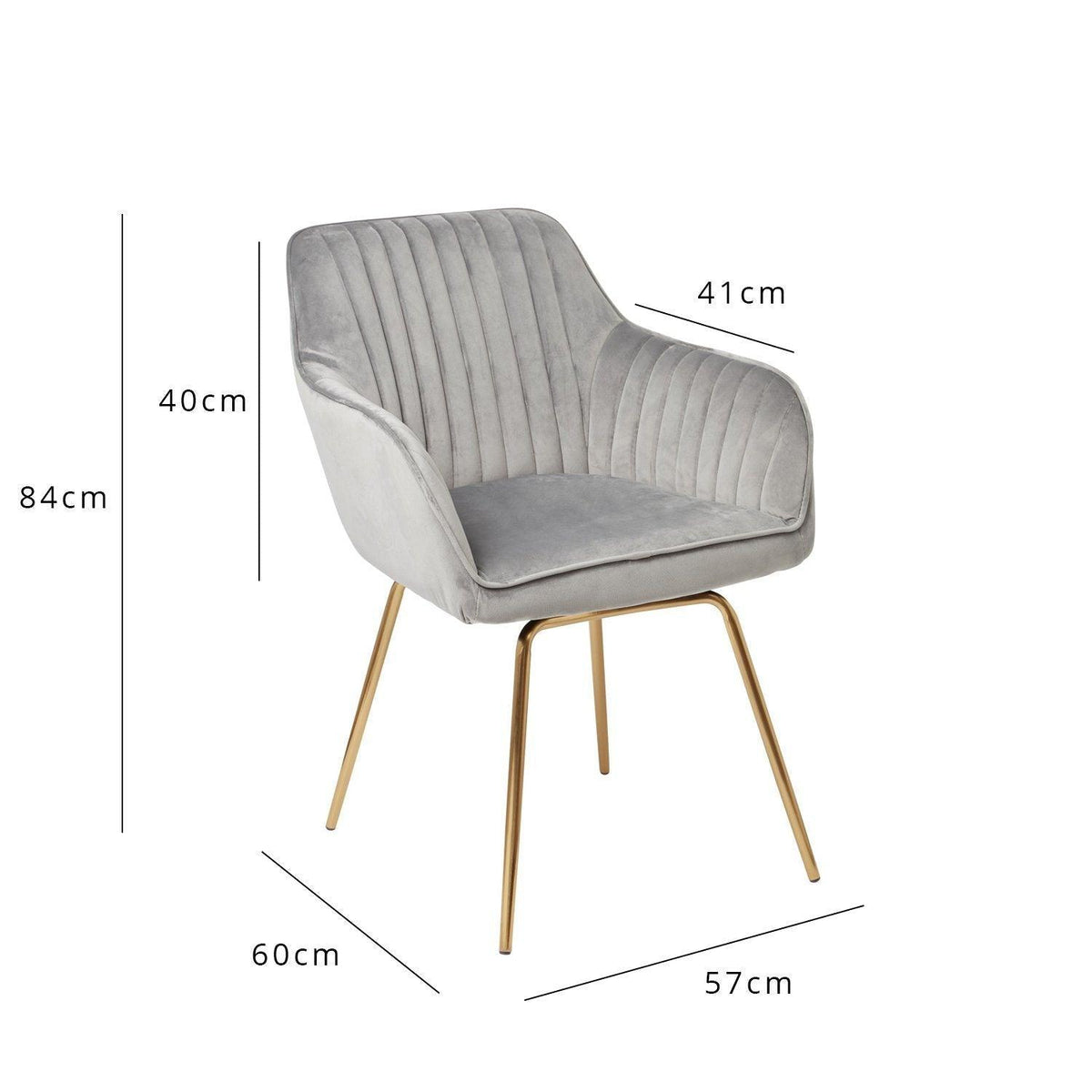 Darcy grey swivel chair - Laura James