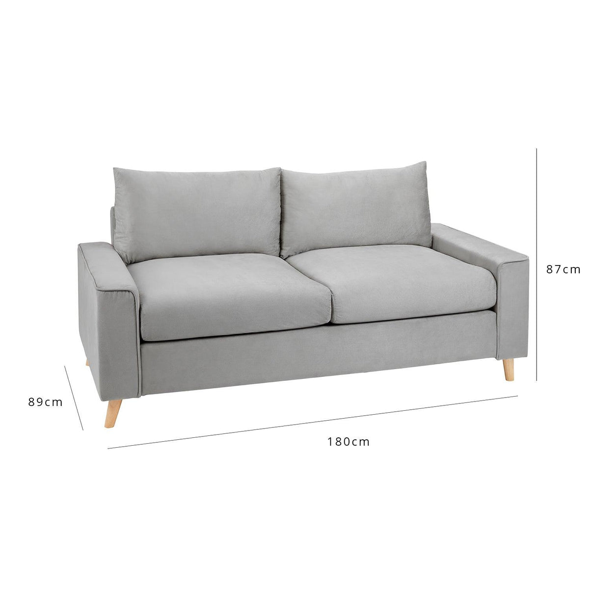 Outlet - Elodie 2 seater sofa – grey velvet - modern - Laura James