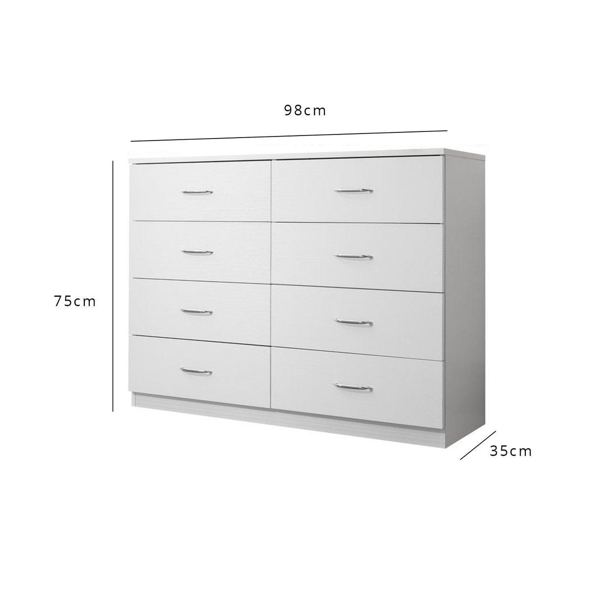 Outlet - Essie chest of drawers - 8 drawer - white - Laura James