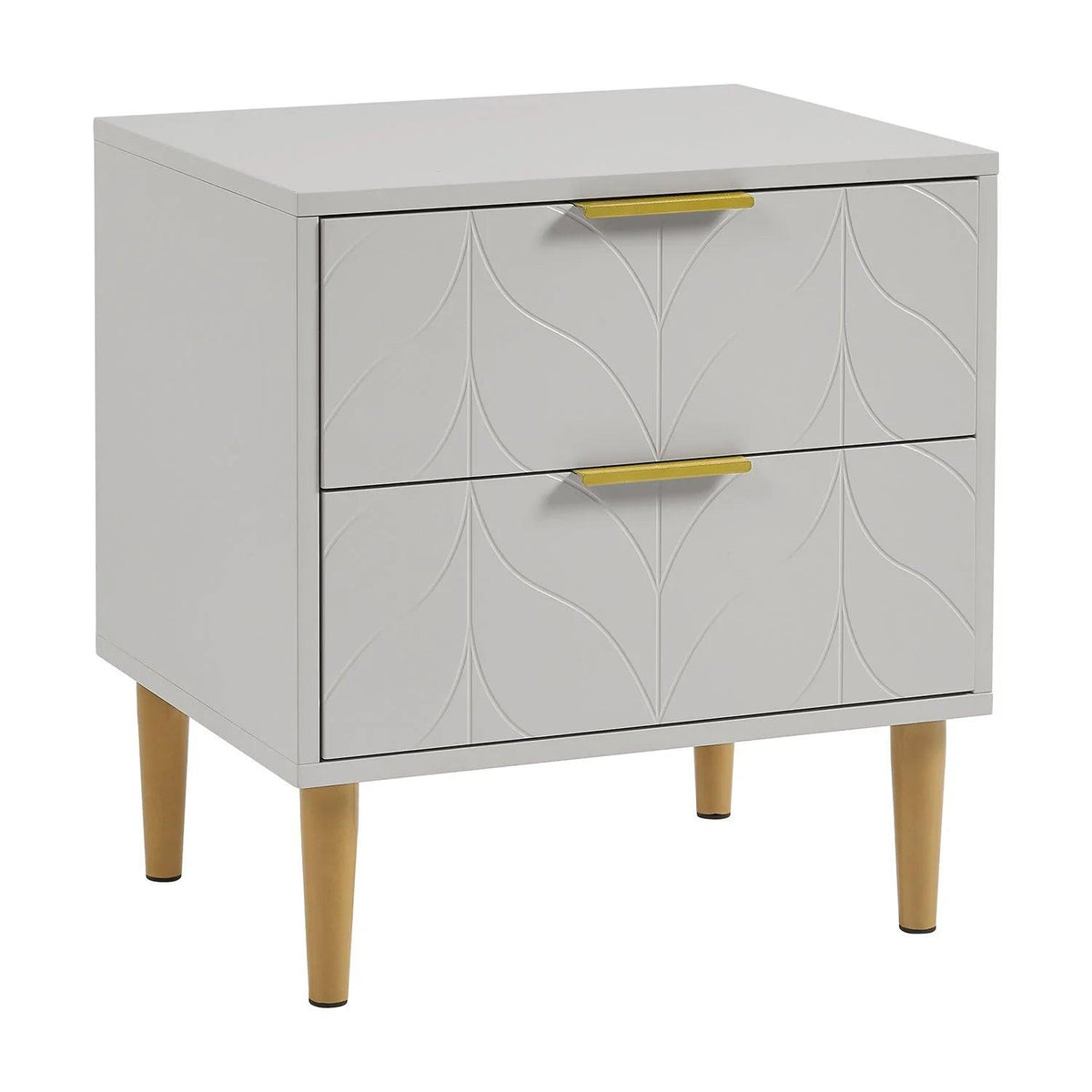 Gloria bedside table - grey and brass effect - Laura James