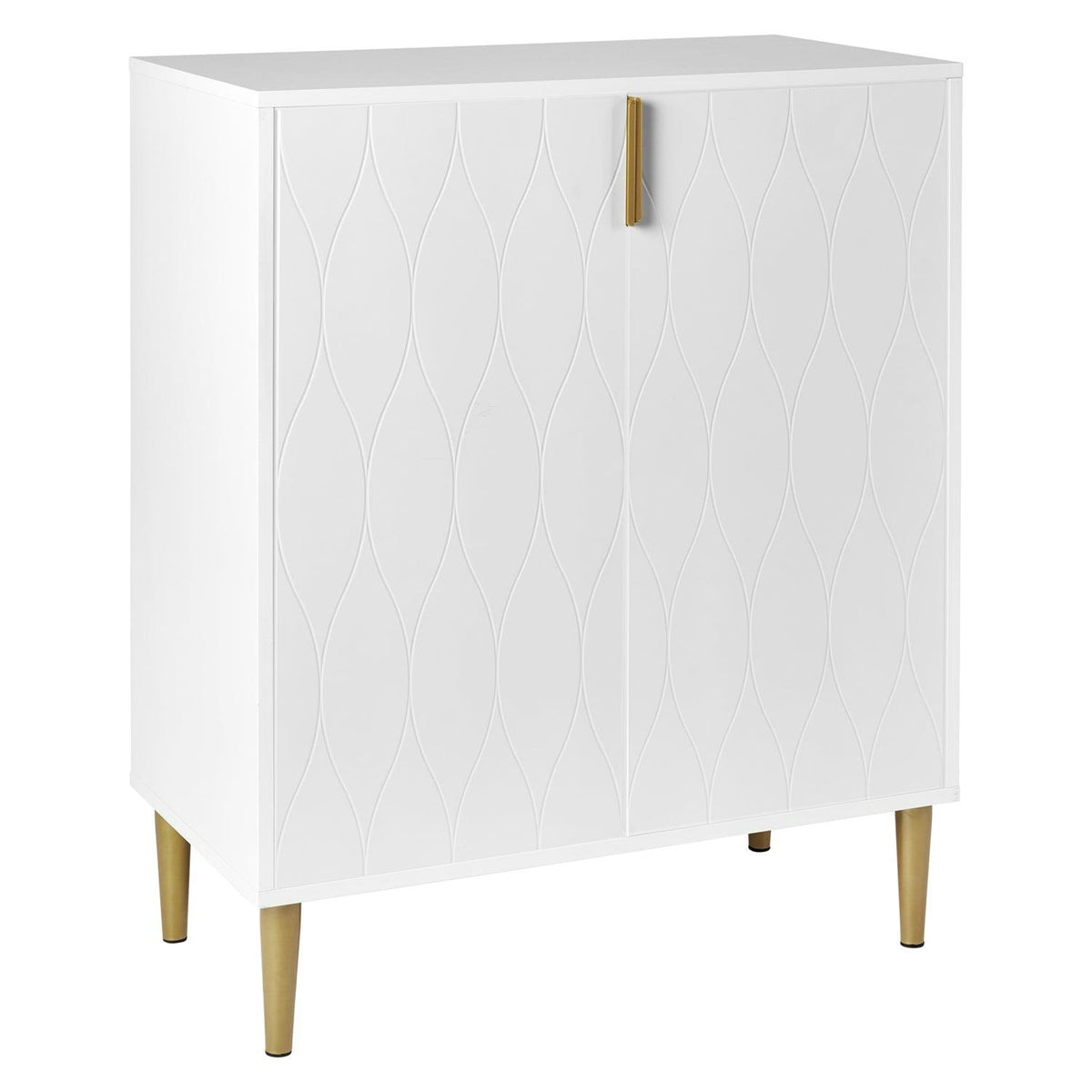Outlet – Gloria small sideboard - white and brass effect