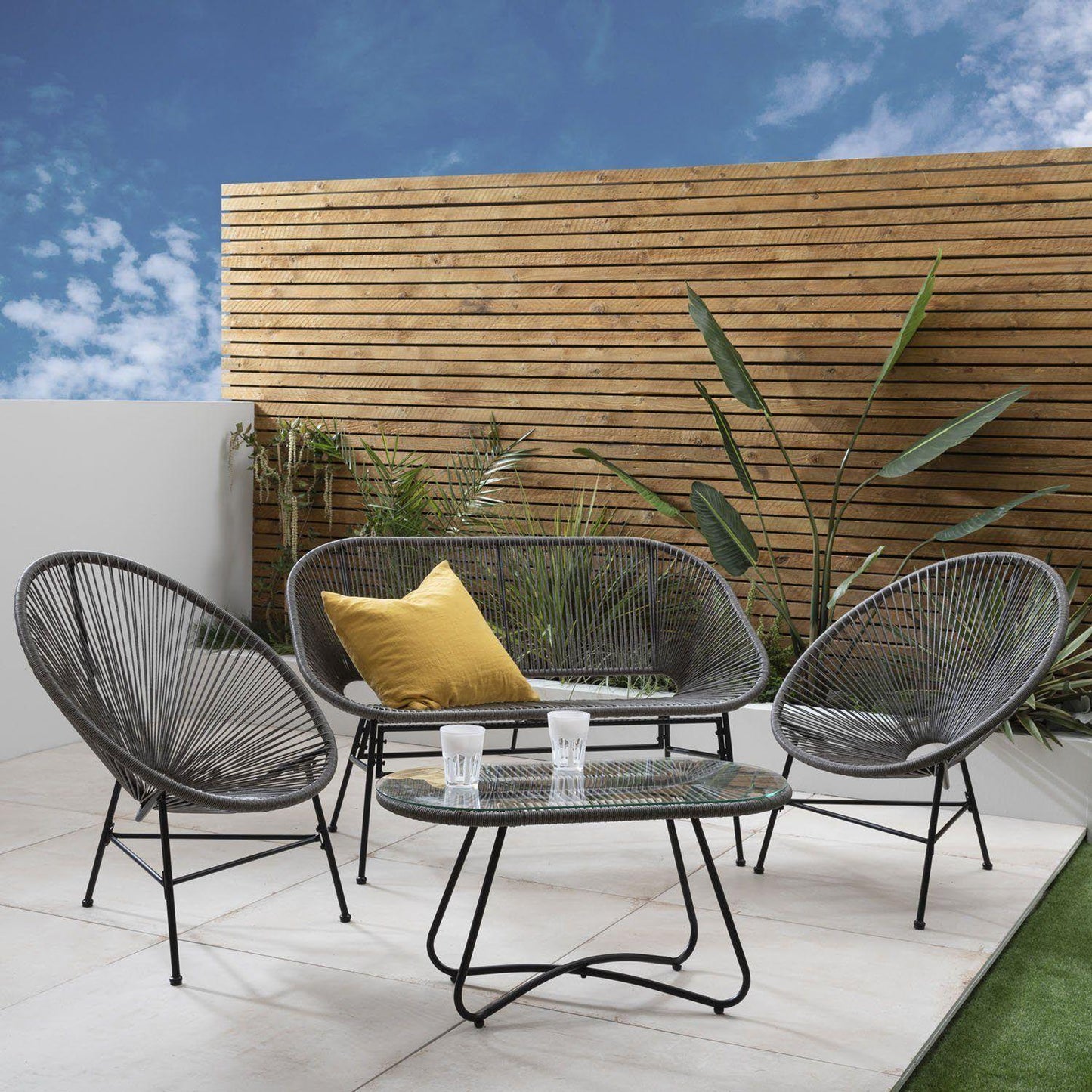 Hebe garden sofa set - grey - Laura James