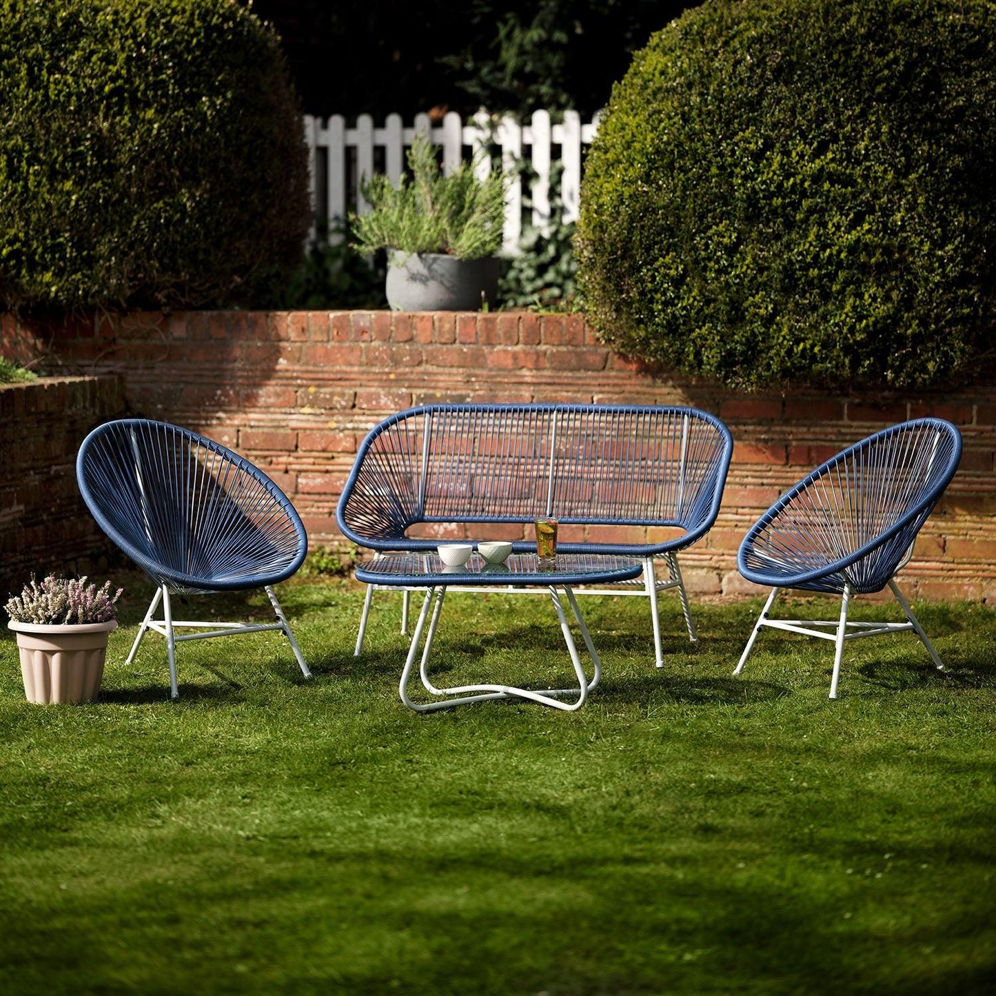 Hebe garden sofa set - navy blue - Laura James