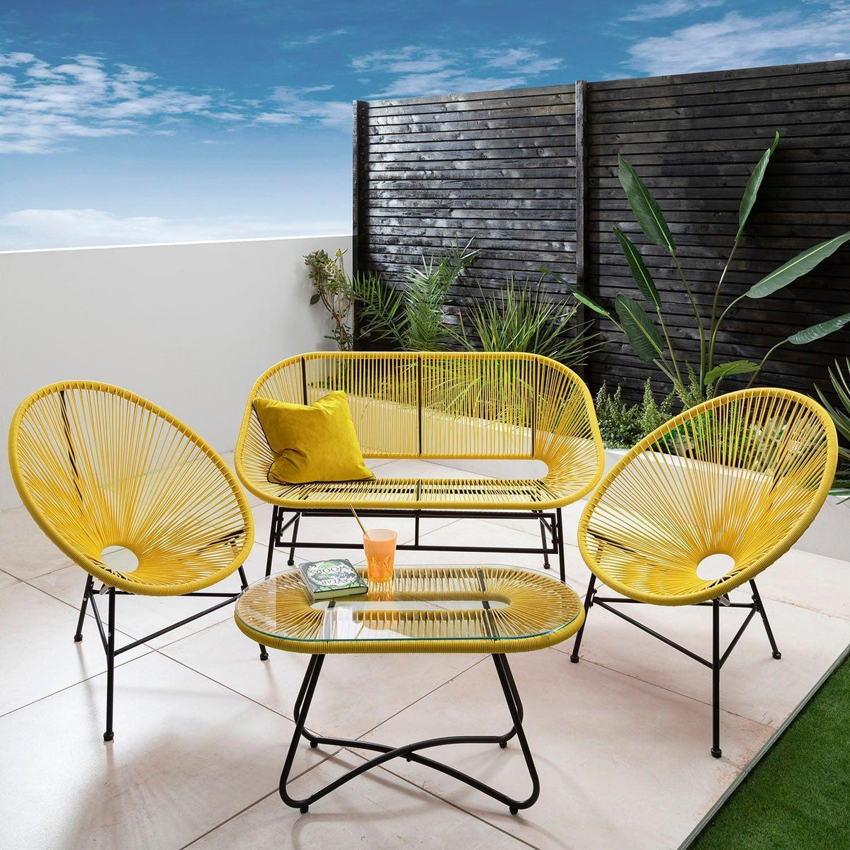 Outlet - Hebe Garden Sofa Set - Yellow - Laura James