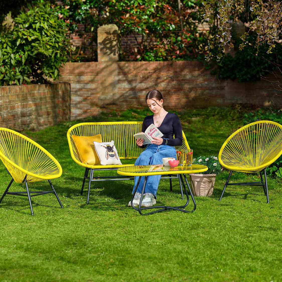 Hebee garden sofa set - yellow - Laura James