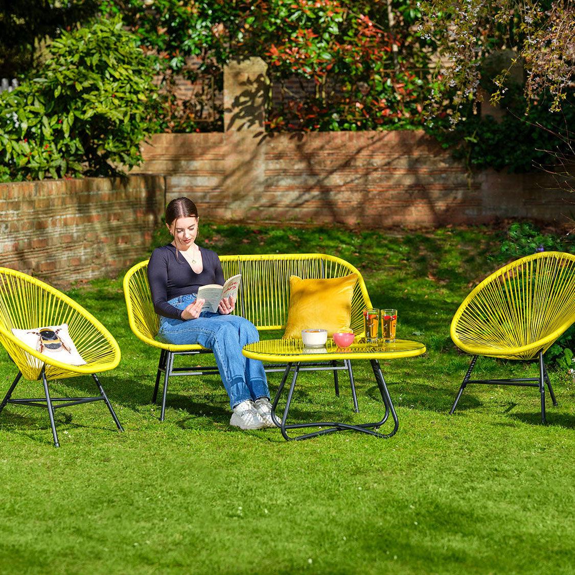Hebee garden sofa set - yellow - Laura James