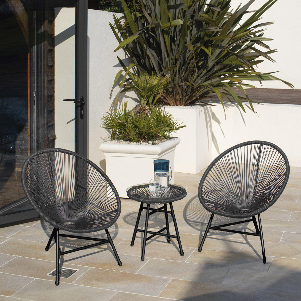 Hebe string bistro set - grey - Laura James