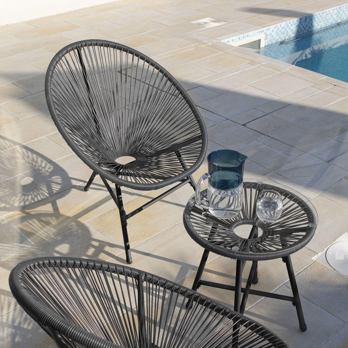 Hebe string bistro set - grey - Laura James