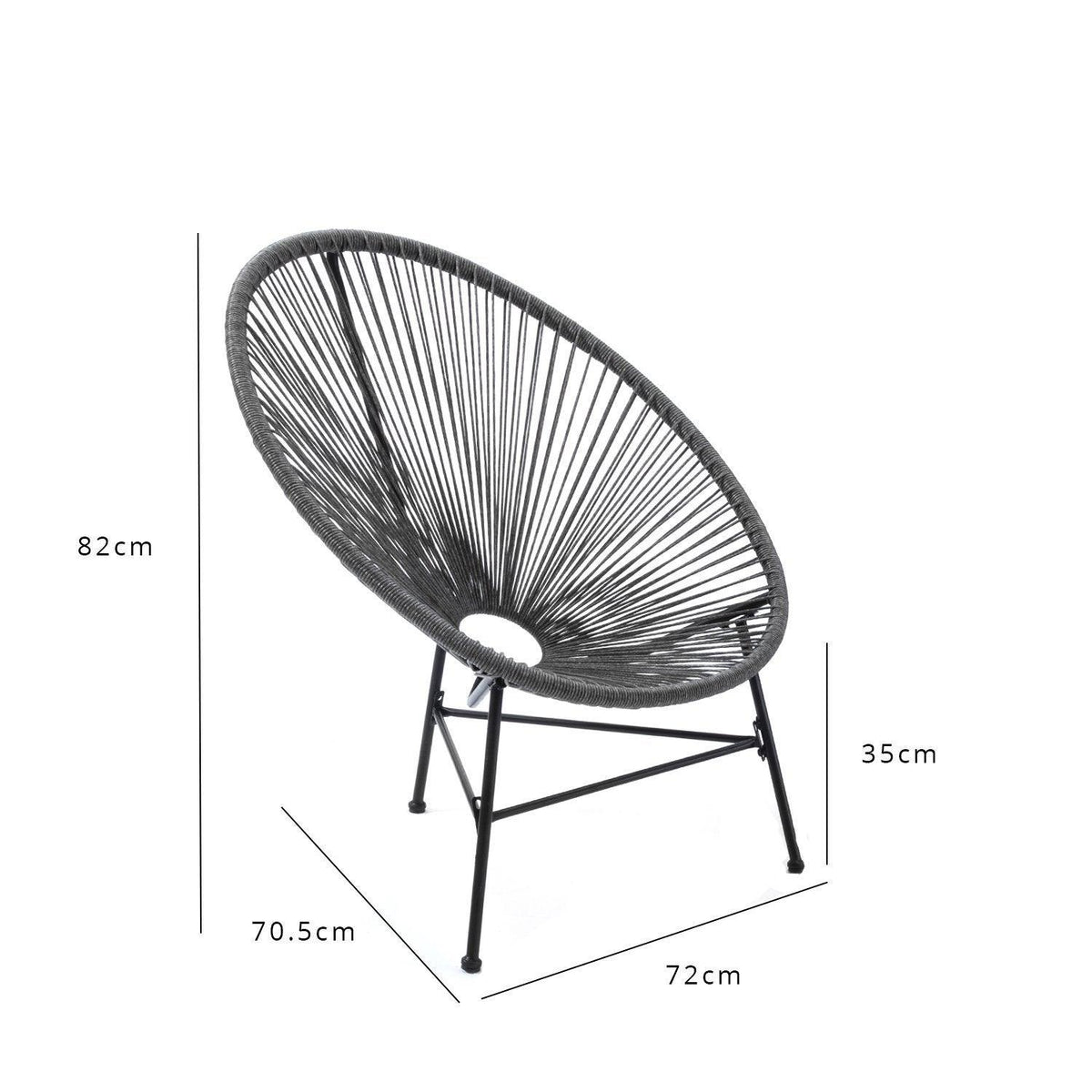 Hebe string bistro set - grey - Laura James