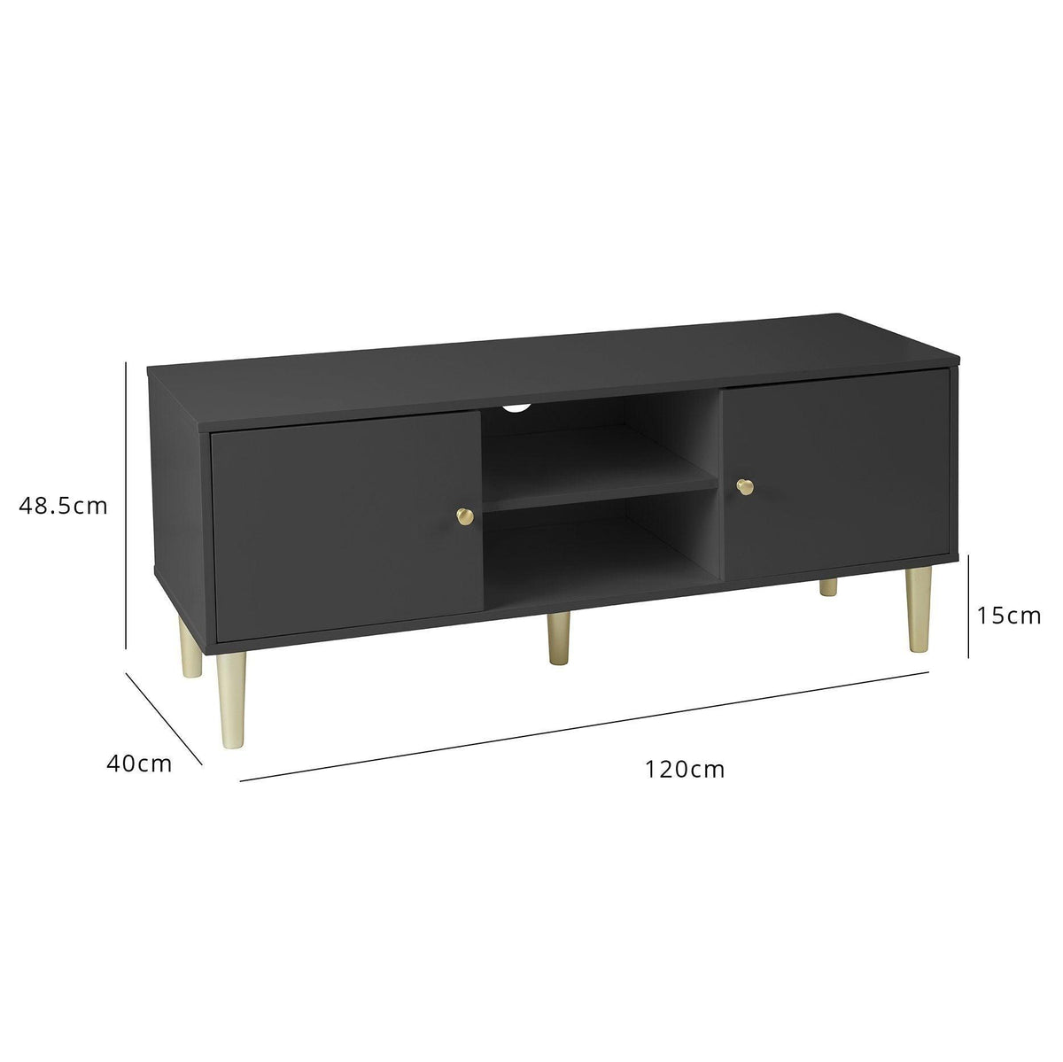Iliana TV Unit - charcoal grey - Laura James
