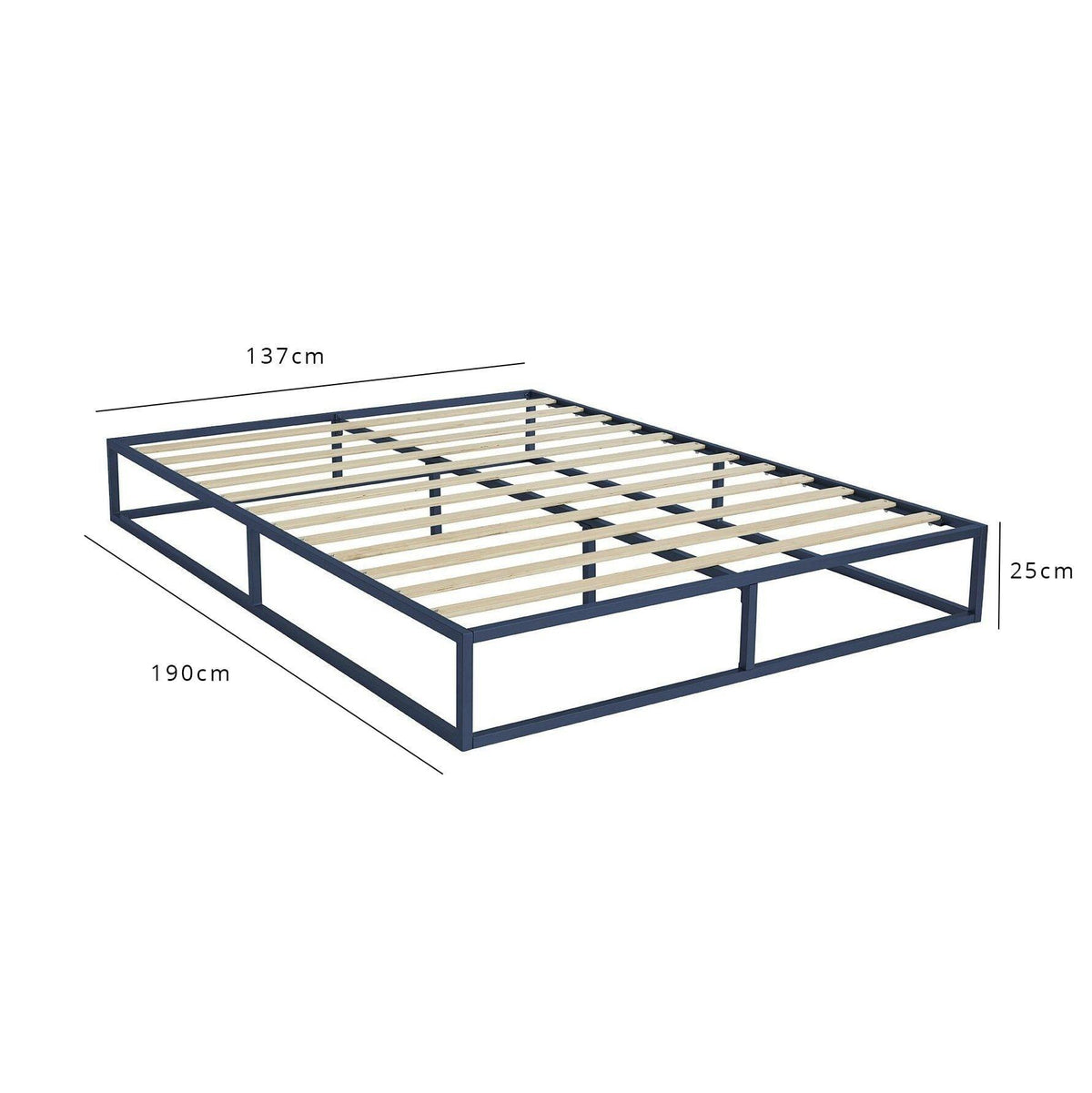 Outlet - Indy Double Platform Bed - Blue Metal - Laura James