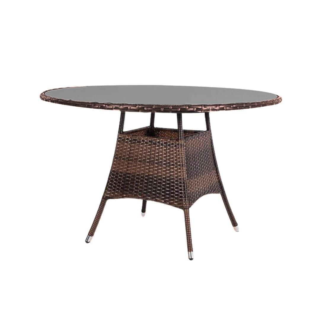 Outlet - Kemble 8 Seat Round Dining Table - Brown - Laura James