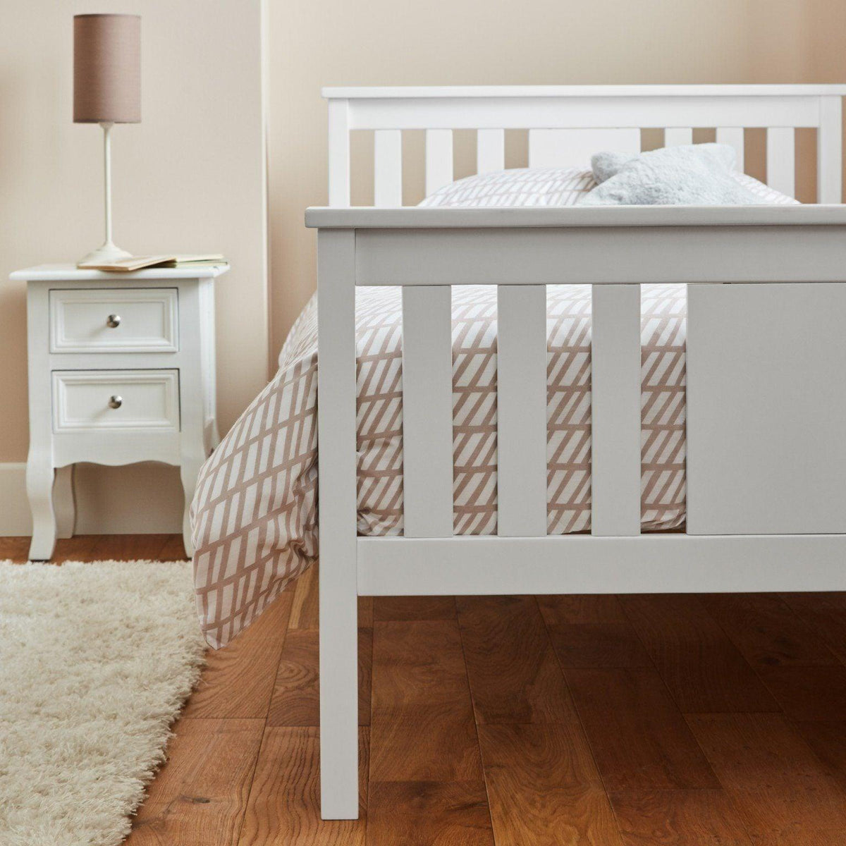 White wooden single bed - Laura James