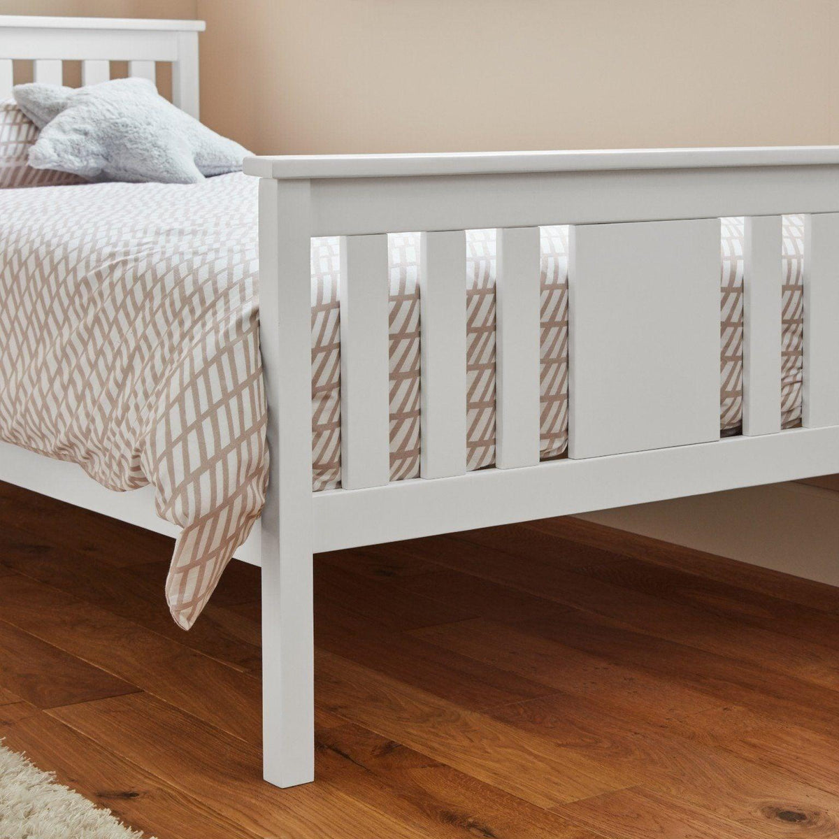White wooden single bed - Laura James