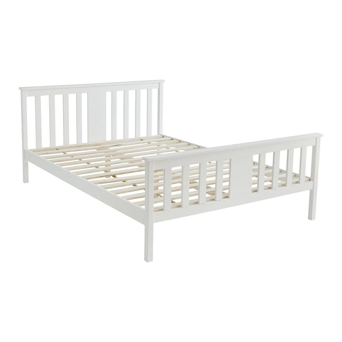 White wooden king size bed frame - Laura James