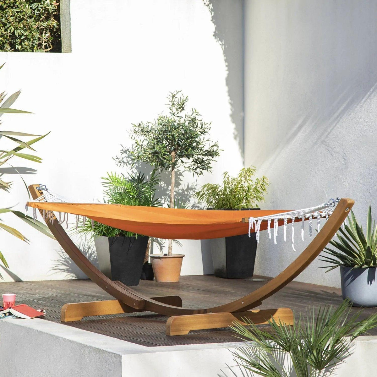 Lulu hammock - acacia wood - orange - Laura James