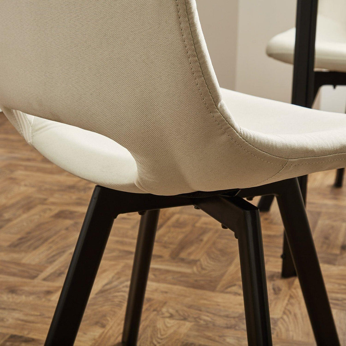Margot dining chairs x2 - cream and black - Laura James