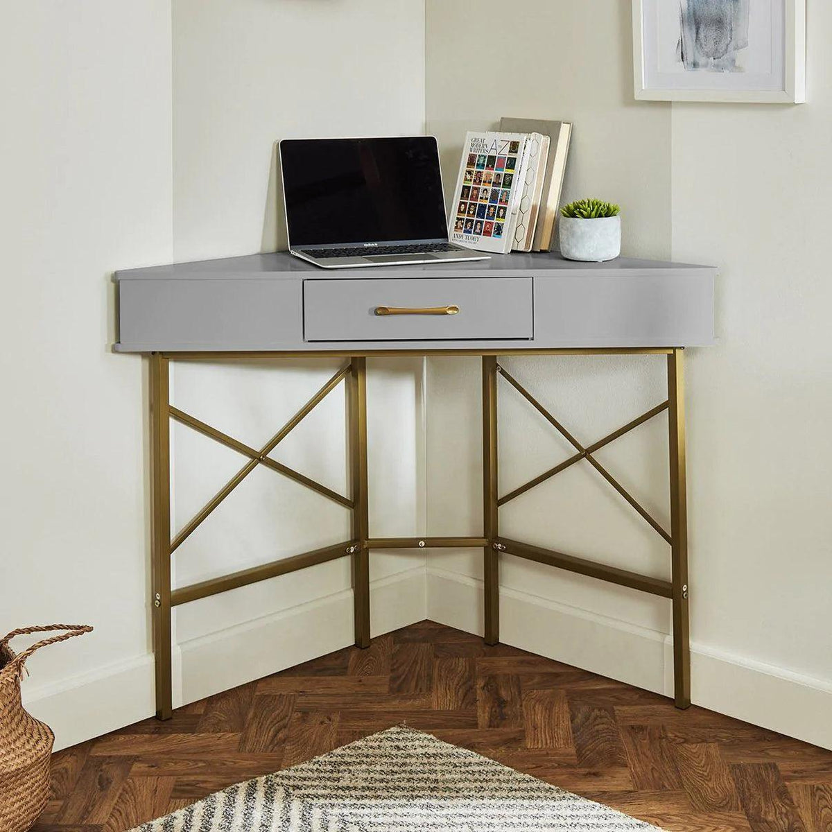 Marie corner desk - grey - Laura James
