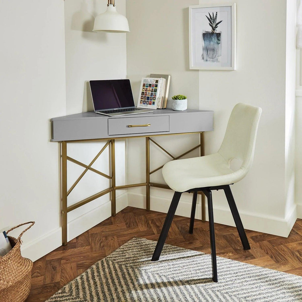 Marie corner desk - grey - Laura James
