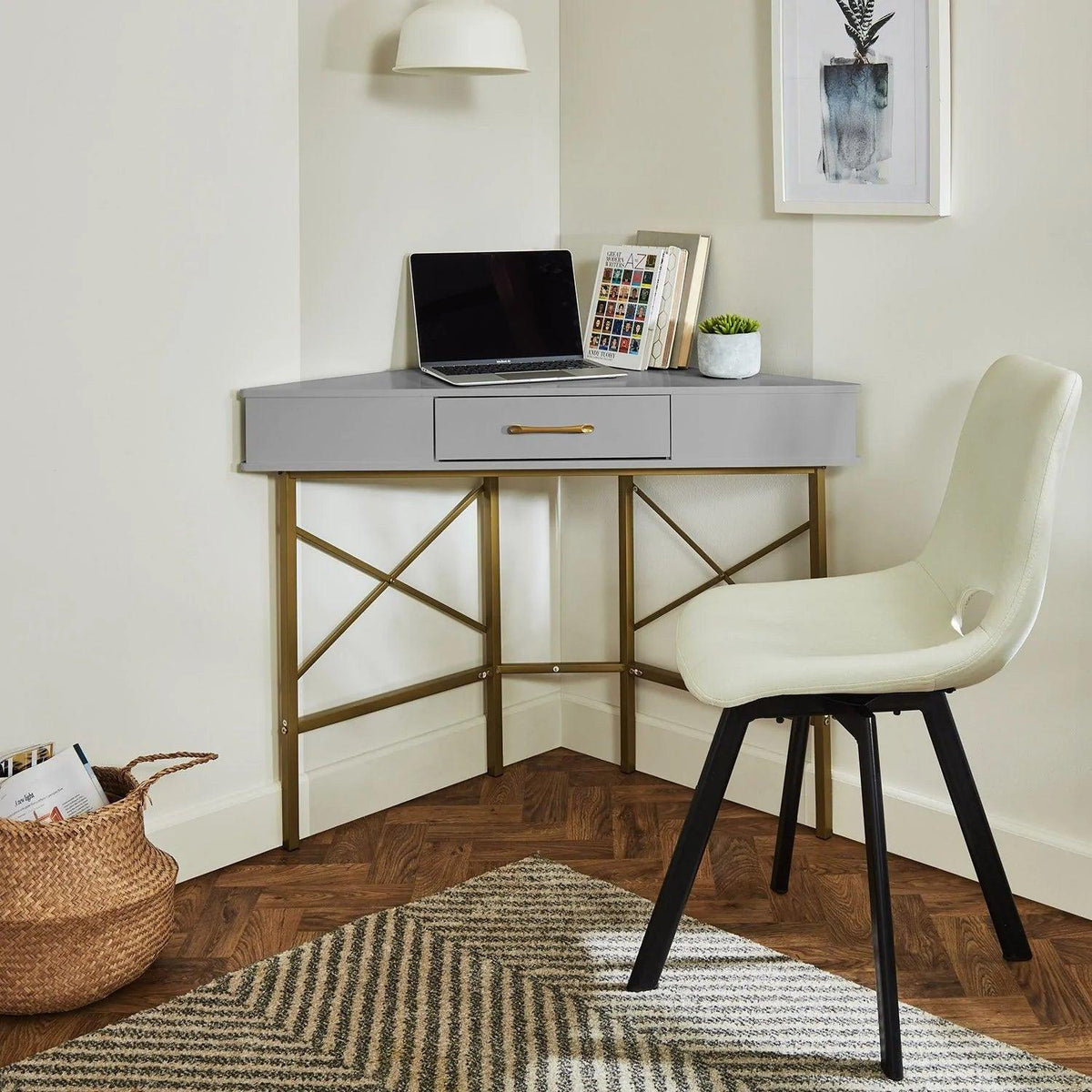 Marie corner desk - grey - Laura James