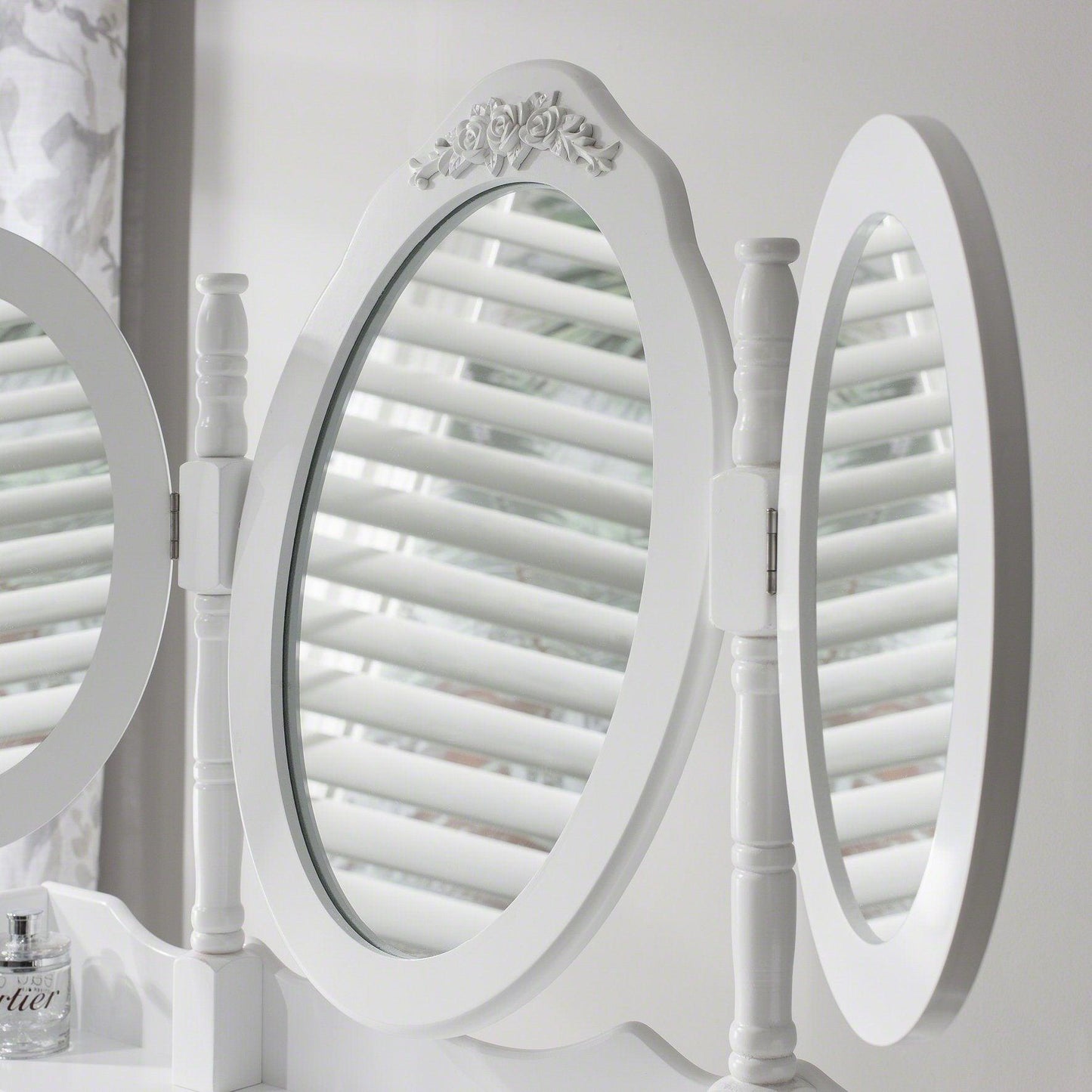 Monaco Dressing Table, Stool & Mirror Set - White Painted - In Stock Date - 2nd June 2020 - Laura James