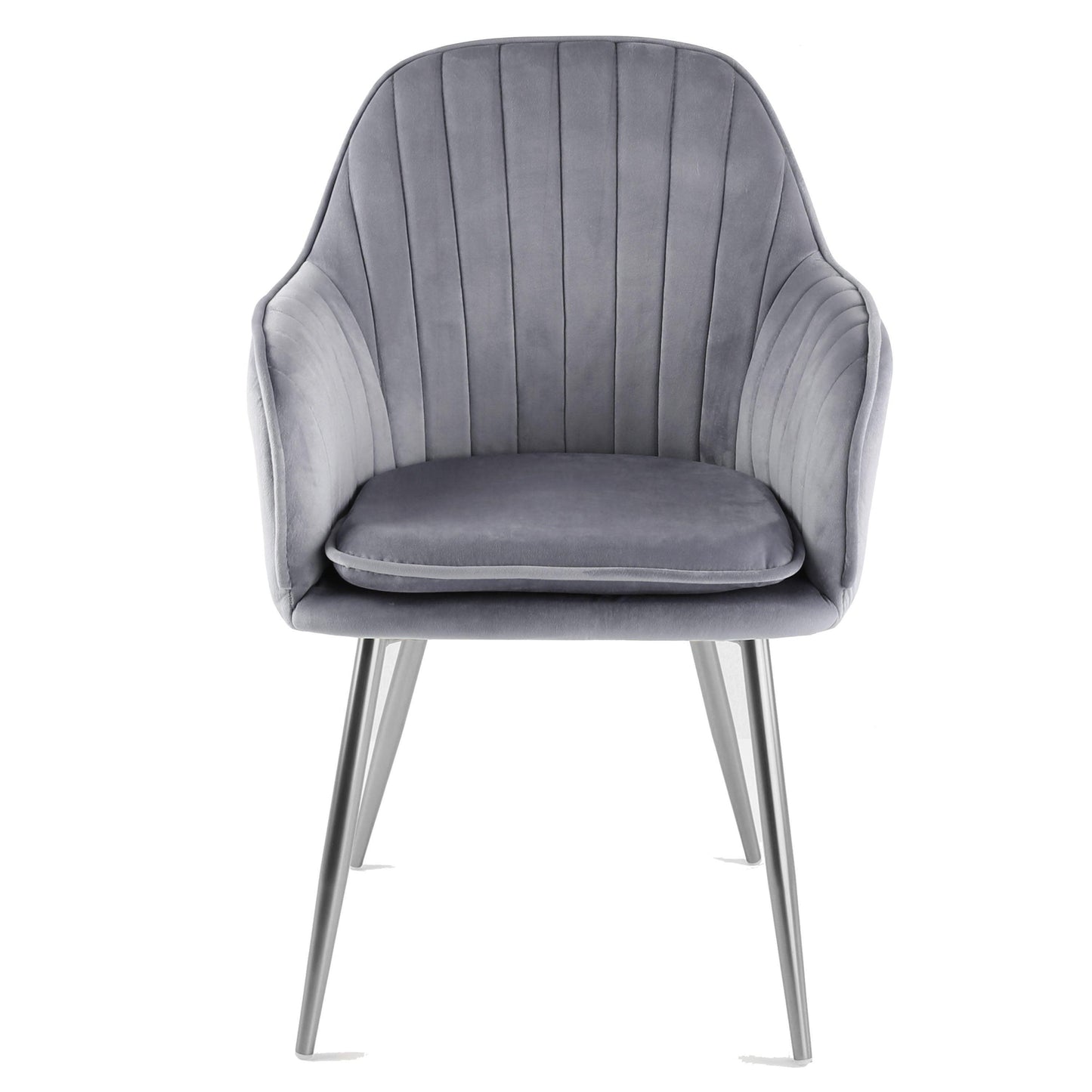 Muse accent chair – grey with silver legs - Laura James