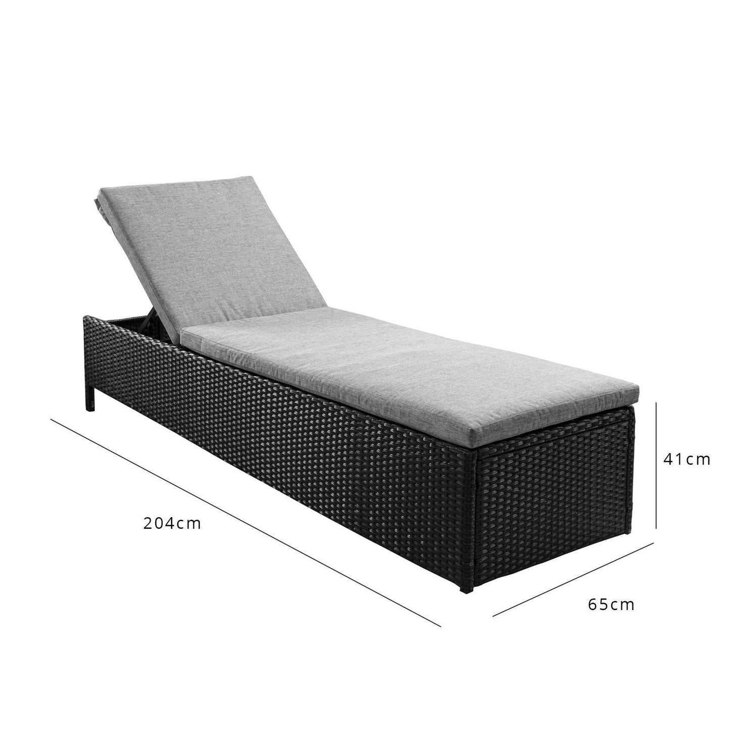 Serina premium sun lounger - black - rattan - Laura James