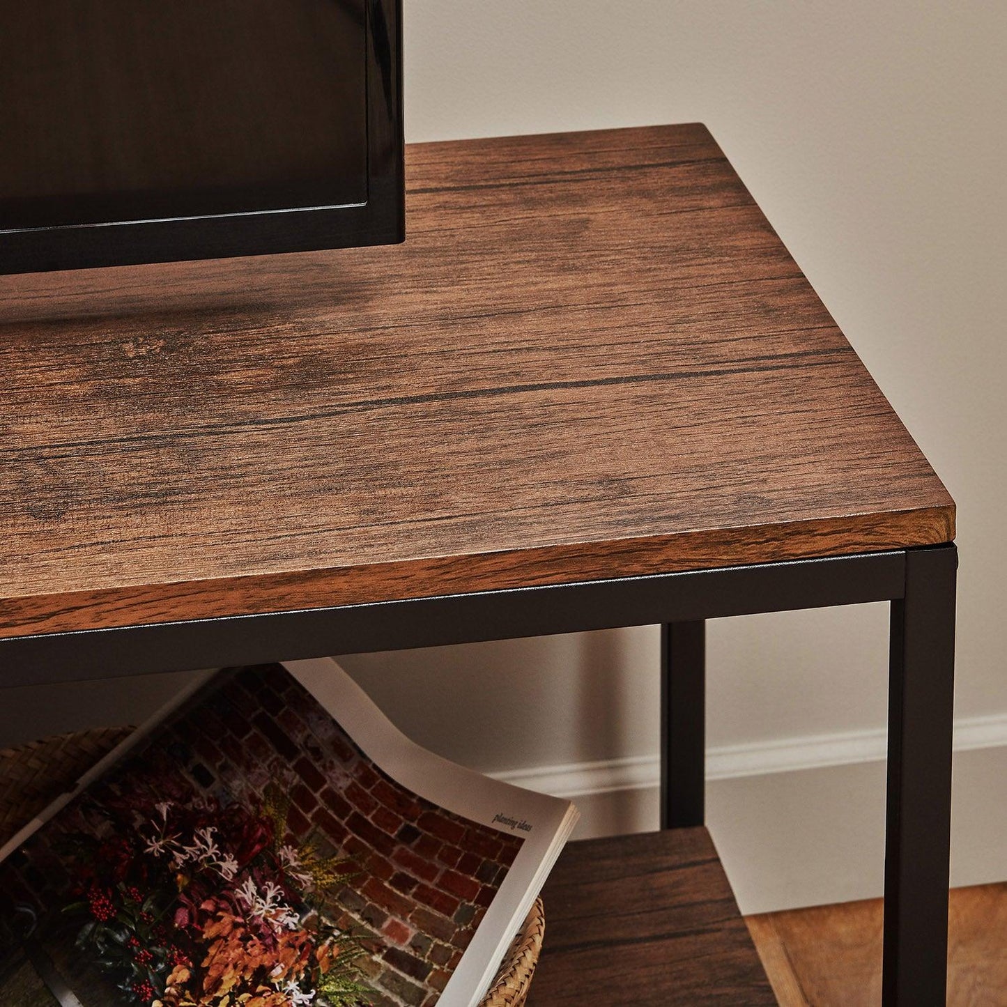 Outlet - Sheffield industrial TV stand - wood effect & metal frame - Laura James